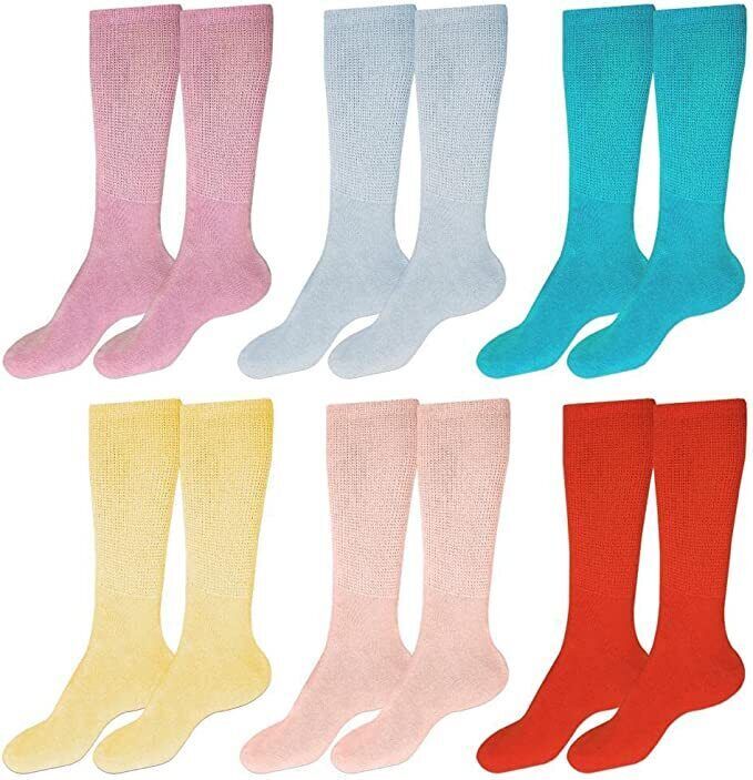 60 Pairs Wholesale Lots Women’s Diabetic Crew Socks Circulatory Cushion Cotton