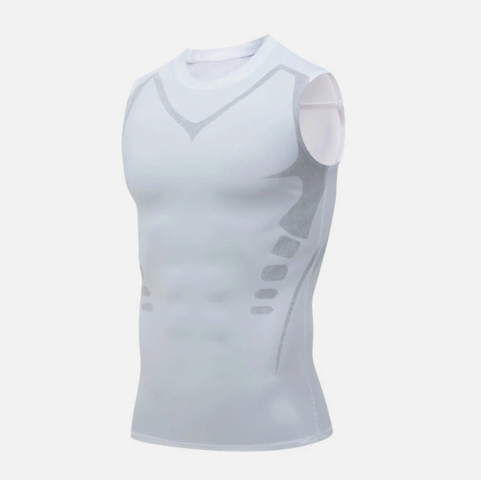 Men Compression Shirt Version Ionic Shaping Sleeveless Vest Sport Tank Top S-2XL