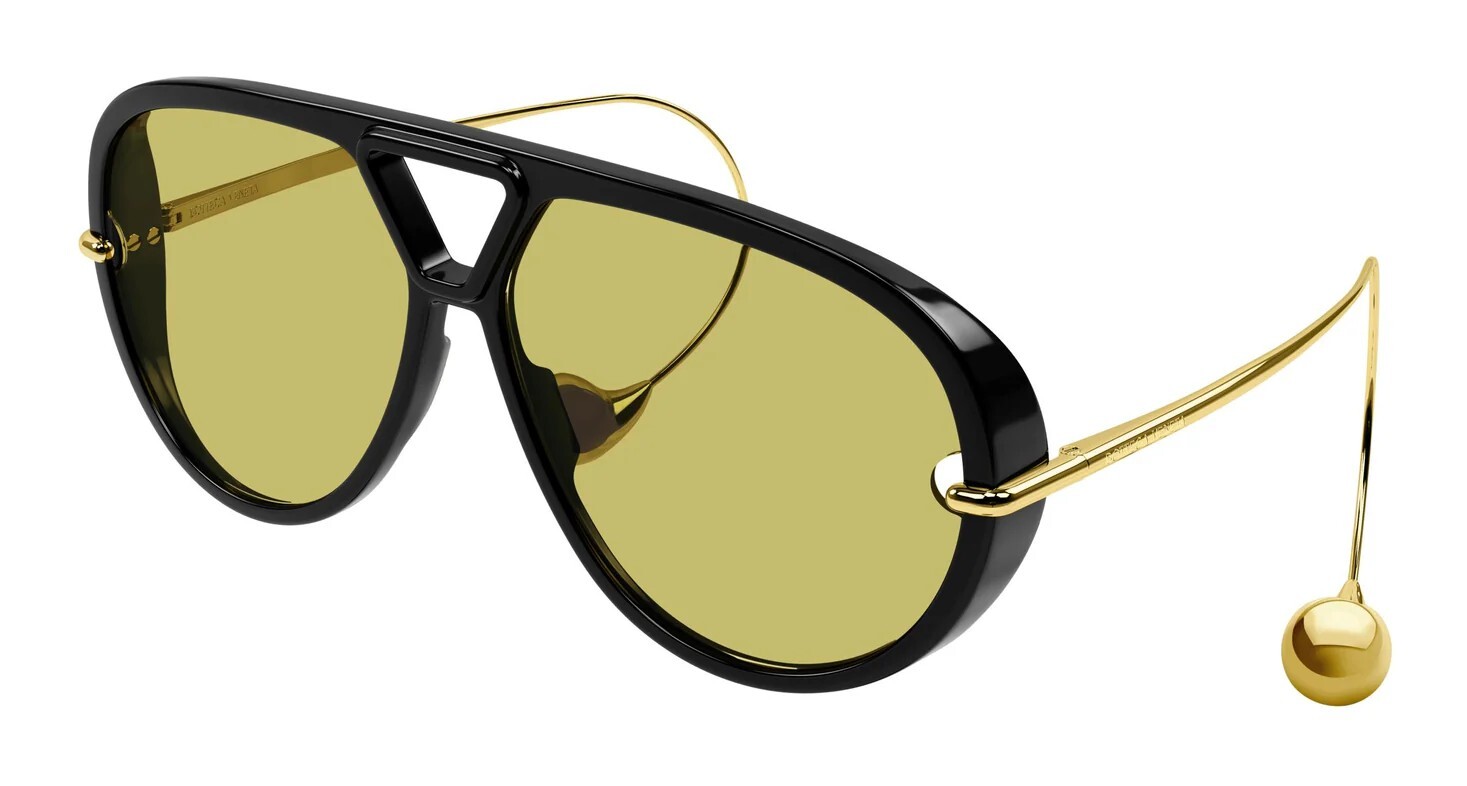 Bottega Veneta BV1273S Black And Gold/Yellow (003) Sunglasses
