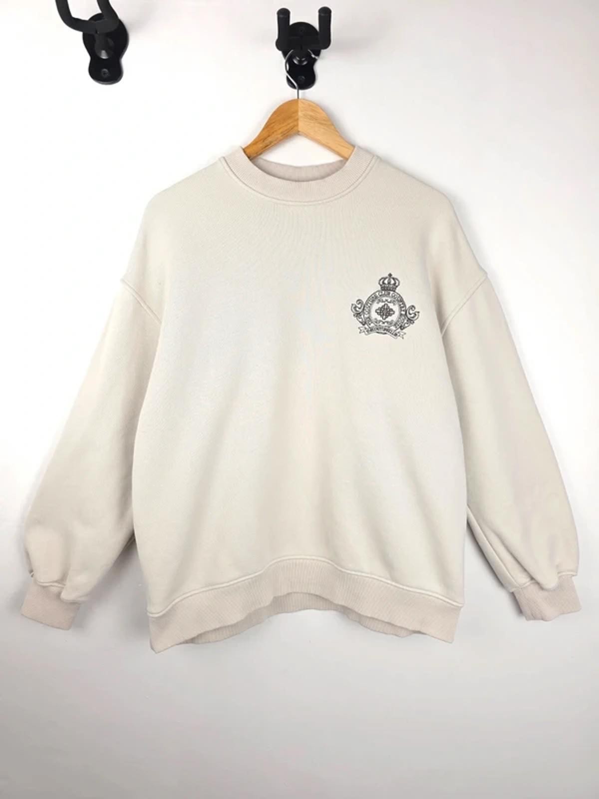 The Couture Club Cream Sweatshirt Size 10 | Minimal Graphic Print | Oversized