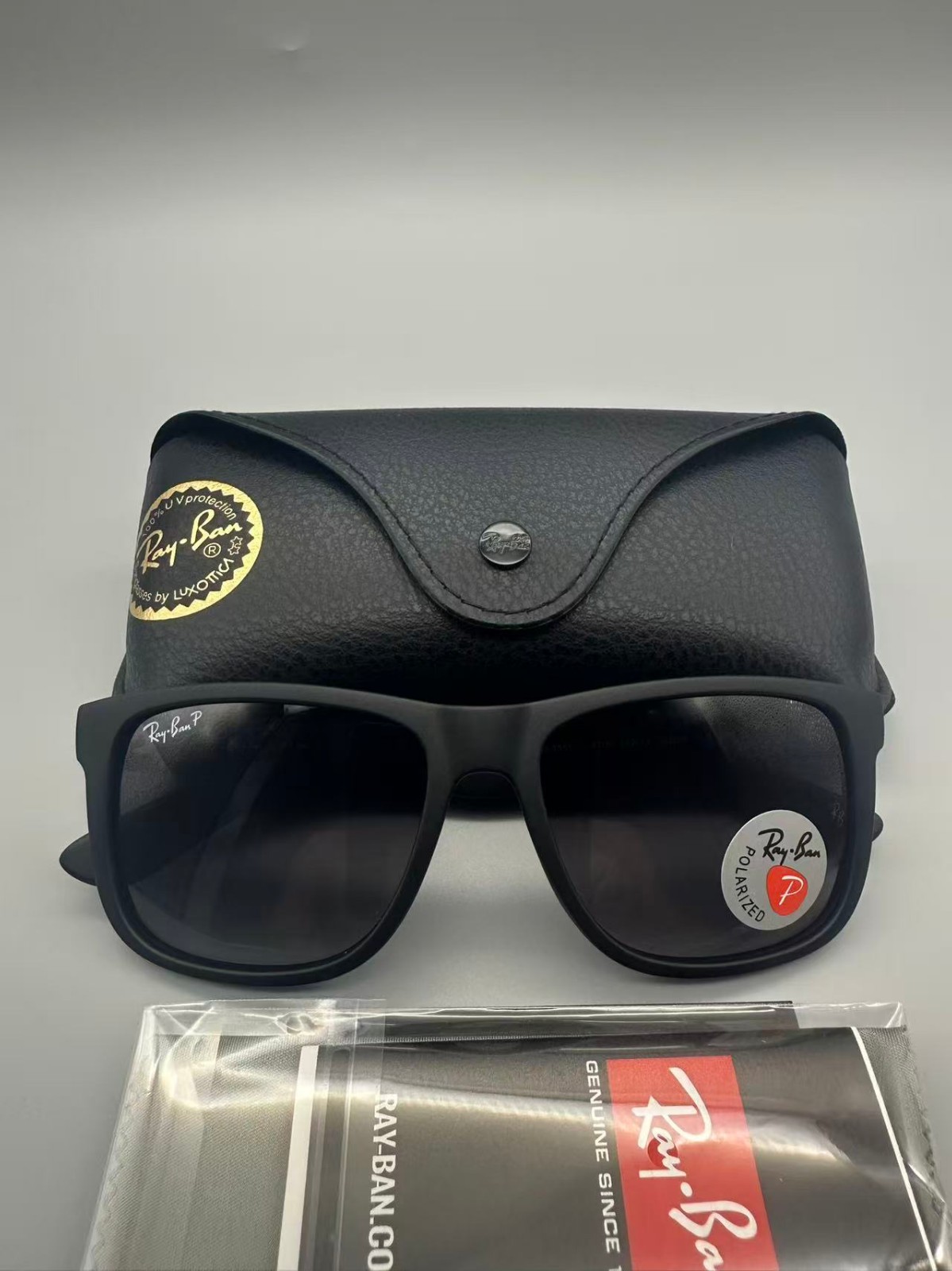 Ray-Ban RB4165 Justin Classic Men’s Grey Polarized Sunglasses 54mm