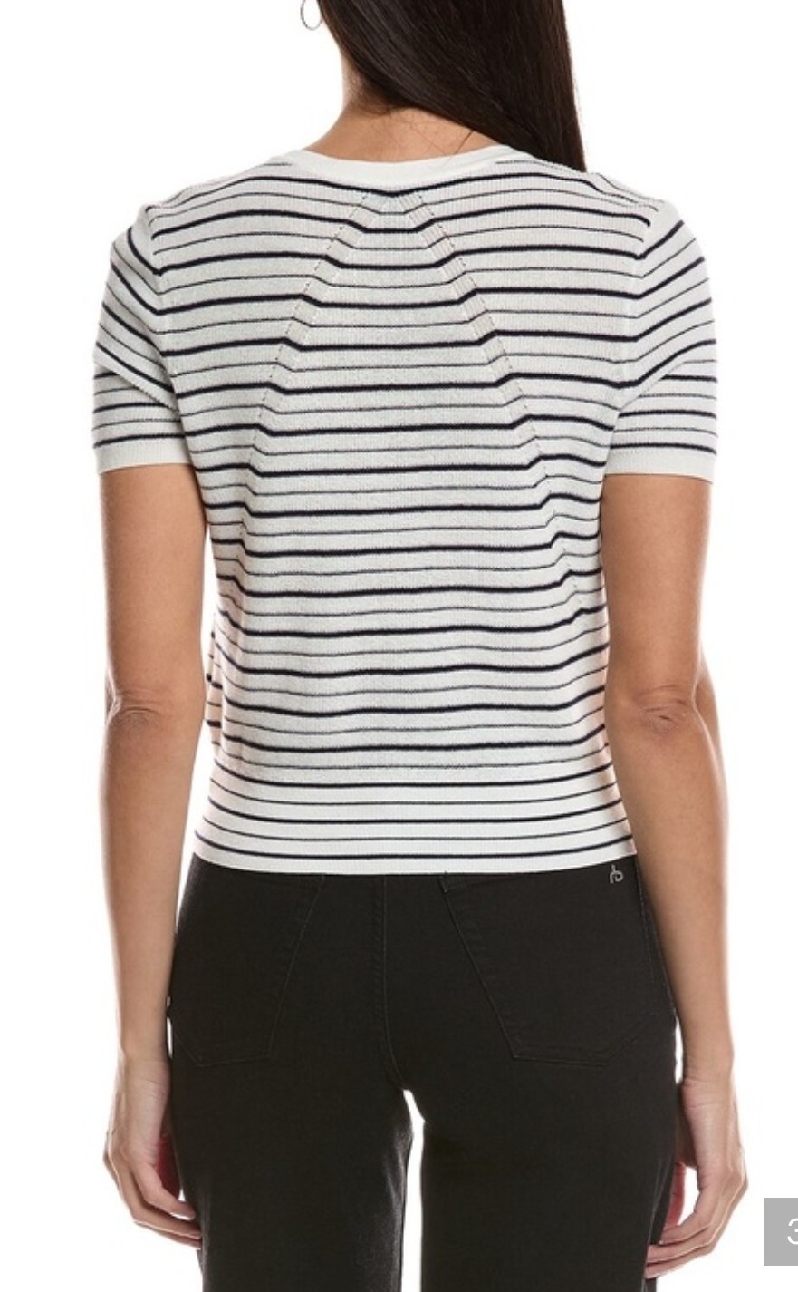 Rag & bone Dina Striped Cardigan Buttons Stripes Short Sleeves Size M