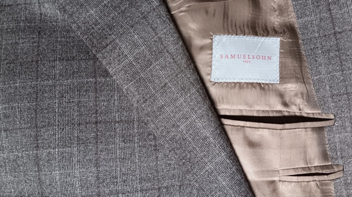 Samuelsohn Suit 44R Current Gray Plaid NWT Dual Vents