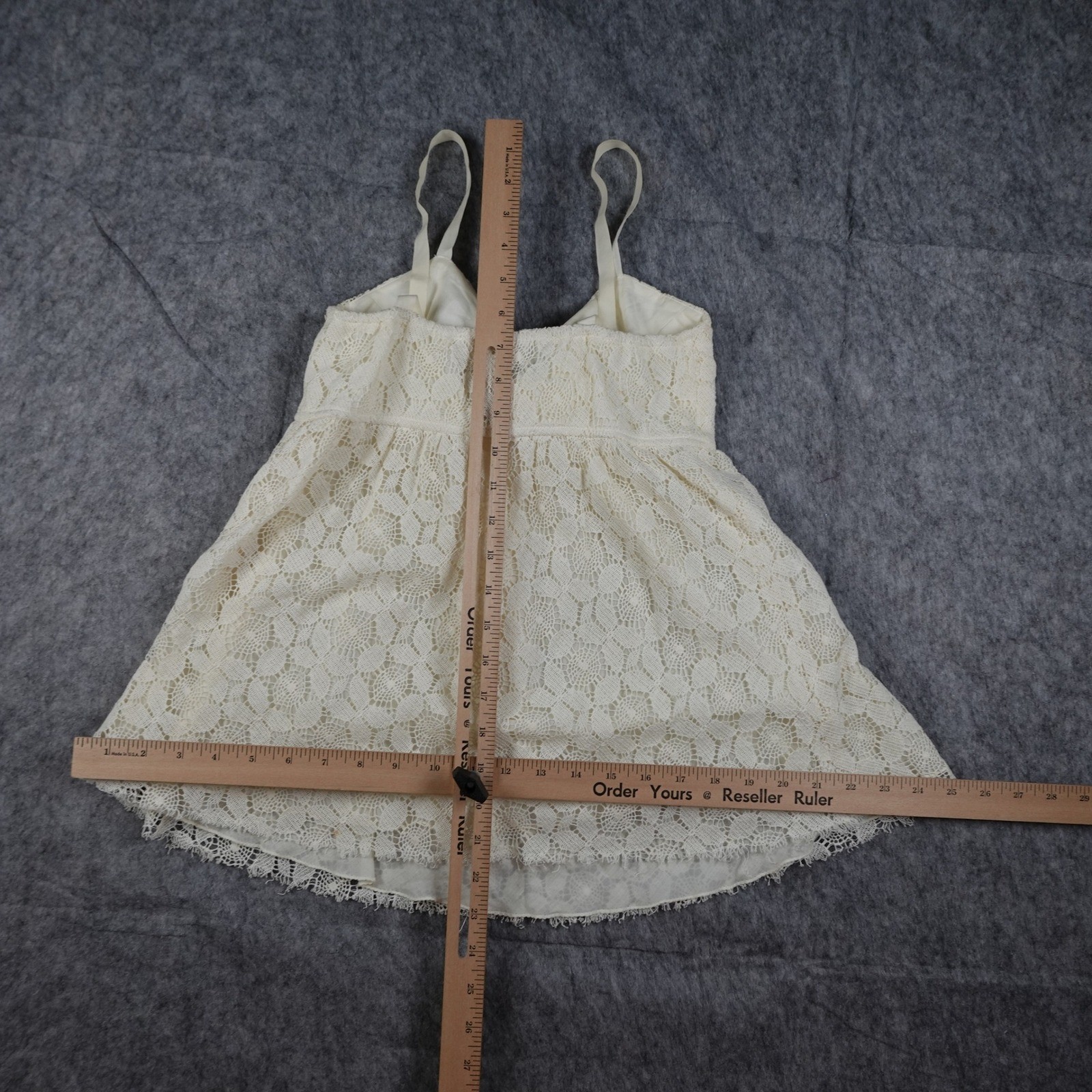 Robert Rodriguez Top Women 0 Cream Lace Bow Babydoll Camisole Coquette Victorian