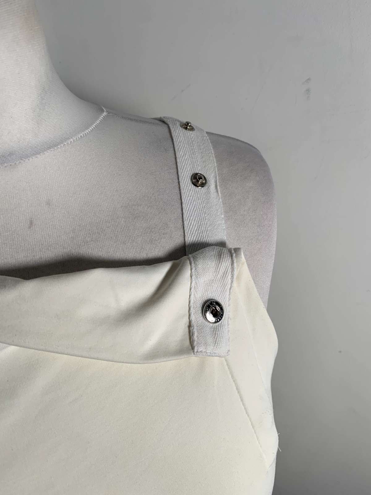 Morgan 90s Y2K blouse top vest UK 8 10 fitted popper detail club rave ruched