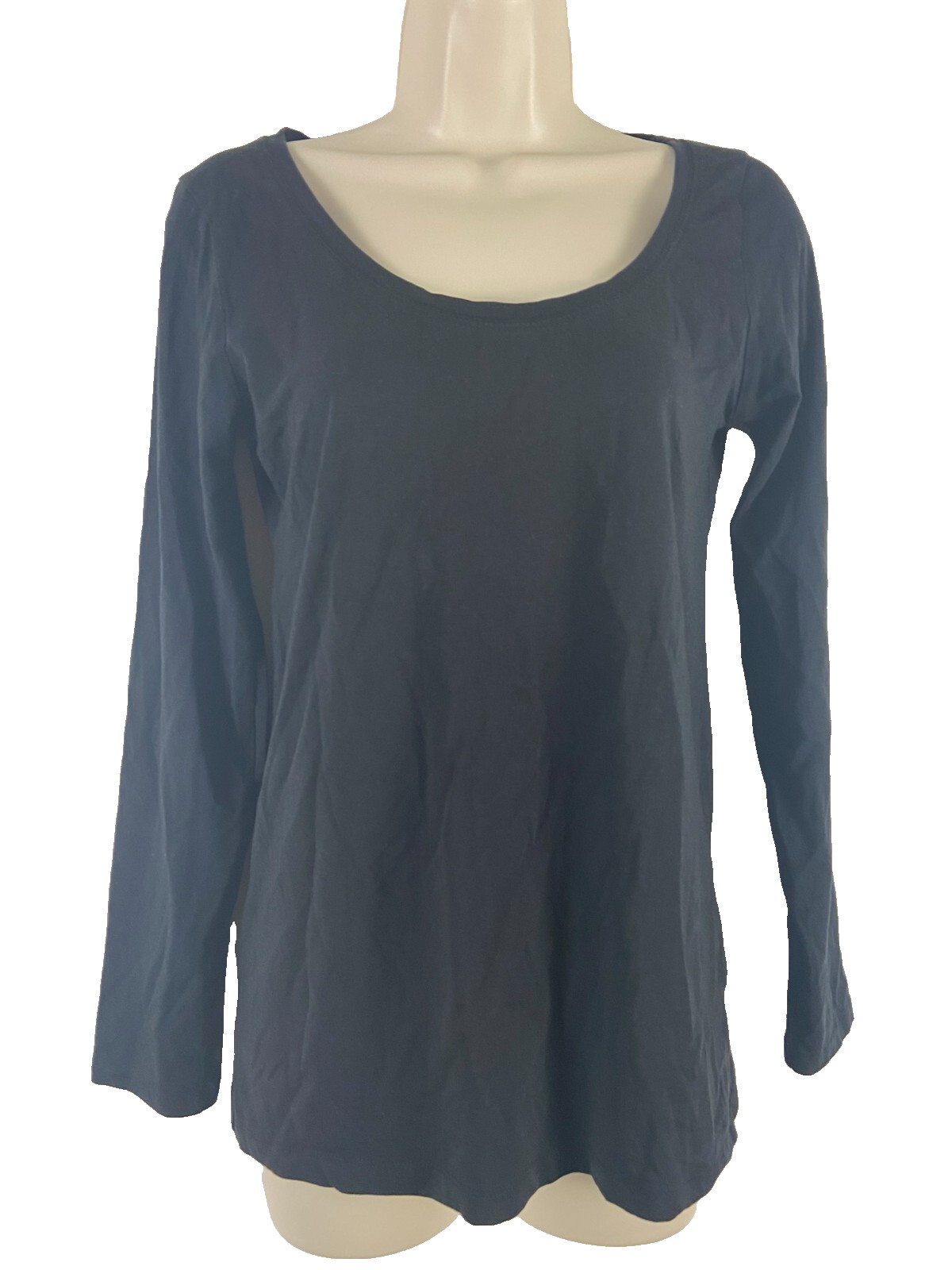 Generic women’s top UK size 14 black deep u-neck long sleeve