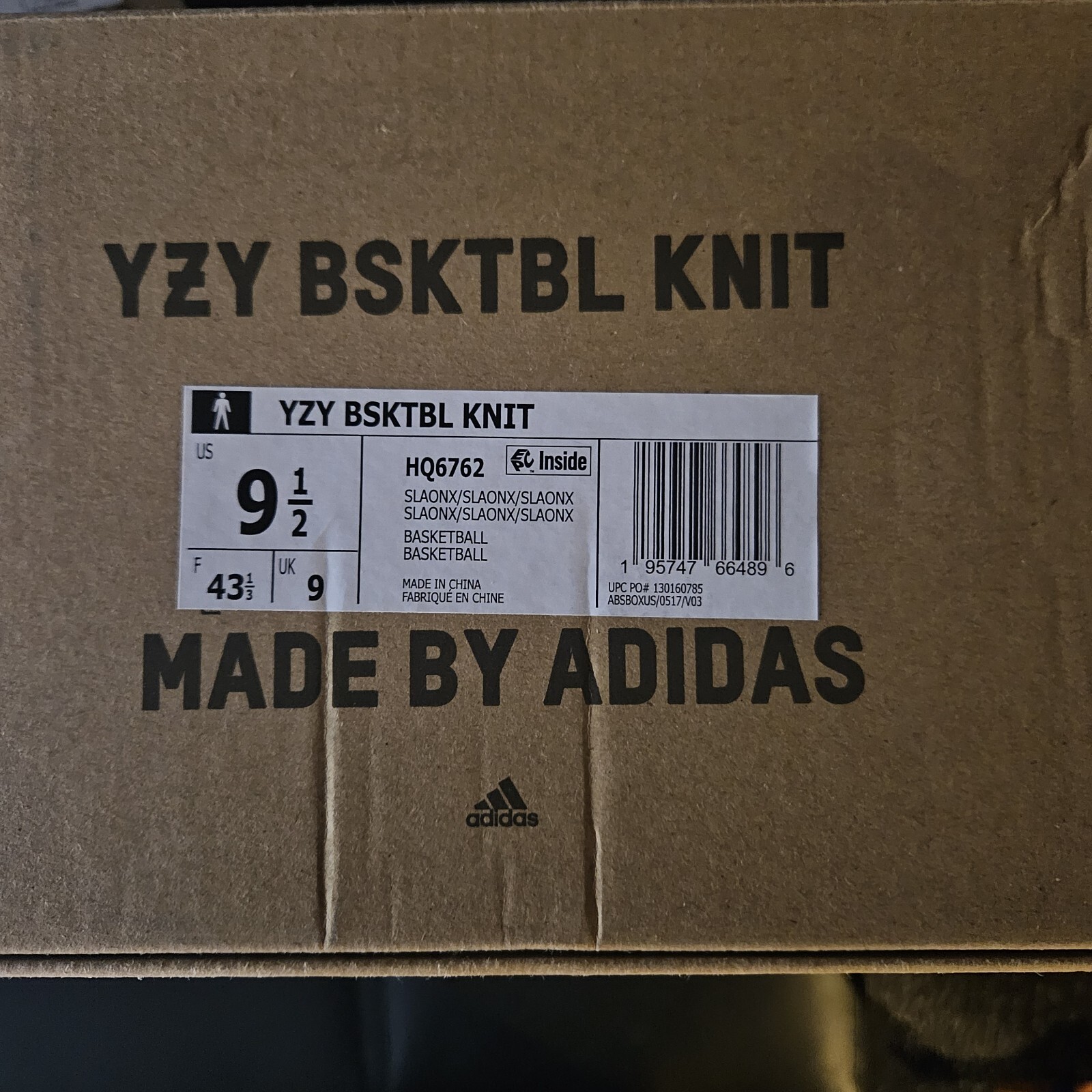 Size 9.5 – adidas Yeezy Basketball Knit Onyx