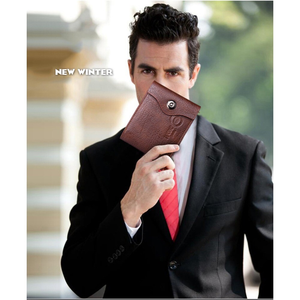 Men’s Leather Bifold Wallet ID Credit Card Holder Money Coin Purse With Hasp US