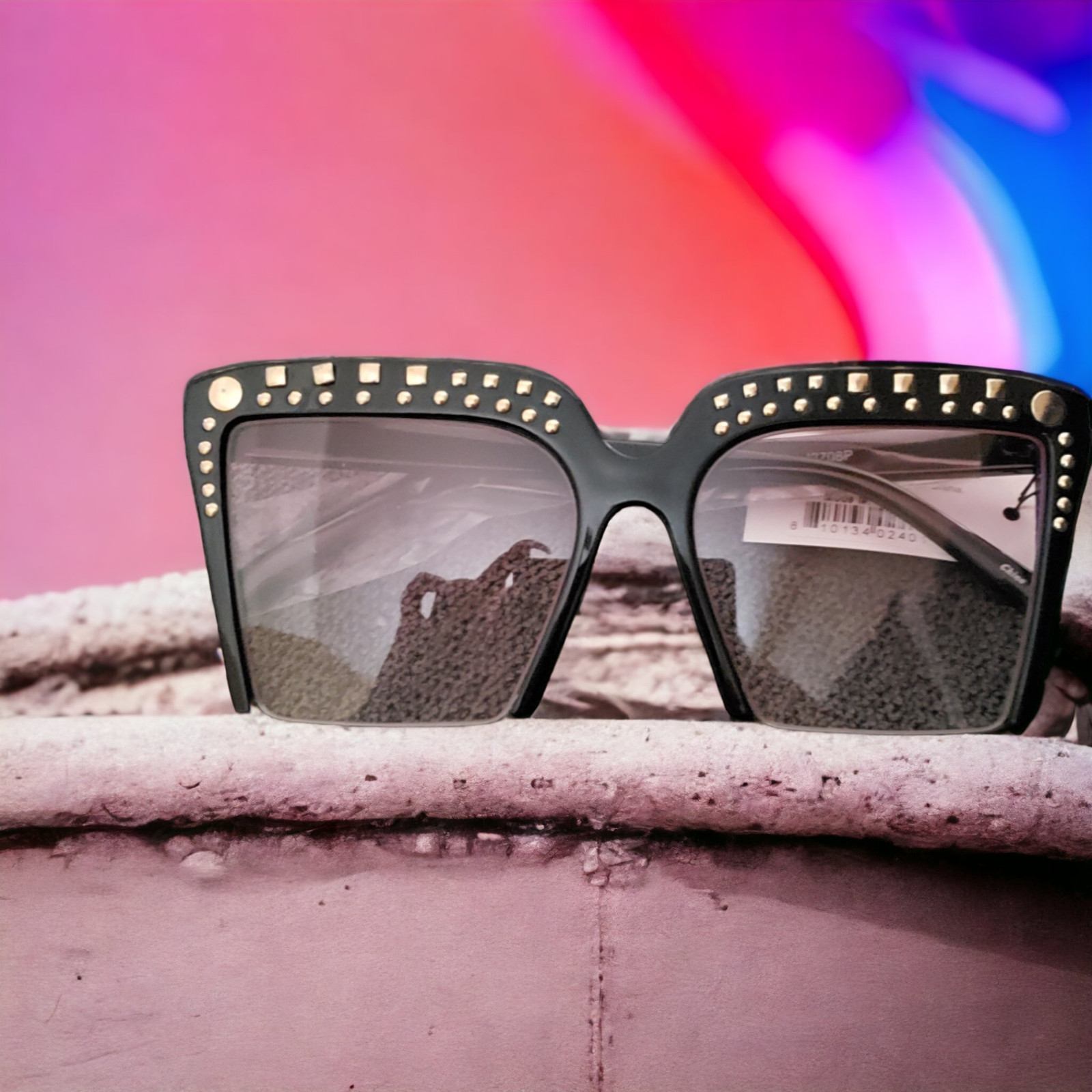 Studded Semi Rim Rivet Fashion Vintage Oversized Peppa Eyeglasses