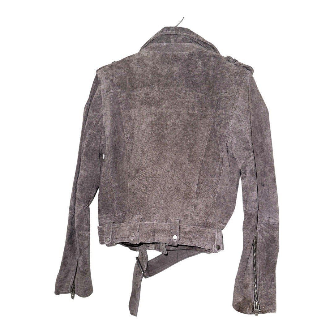 BLANKNYC Suede Moto Jacket in French Grey Size S