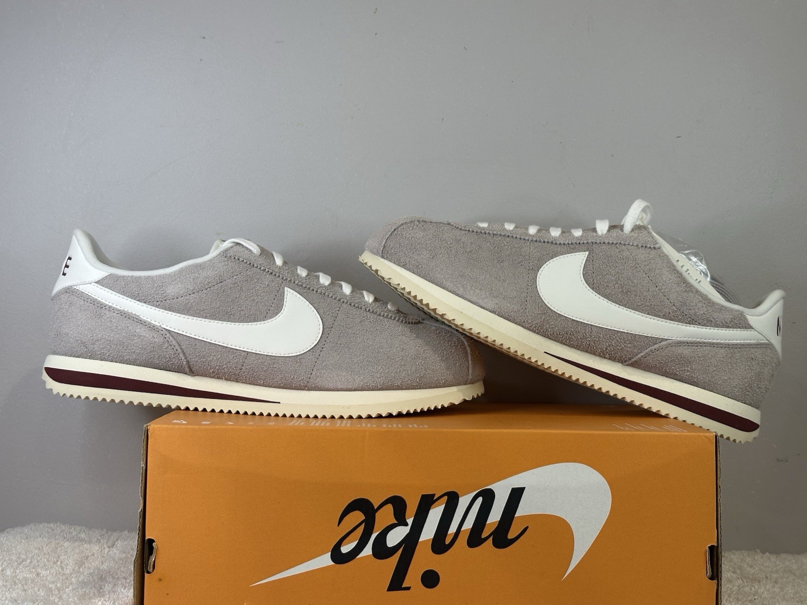 Nike Cortez Men’s Size 12 Grey Sail Suede HF3142 001 Box No Lid