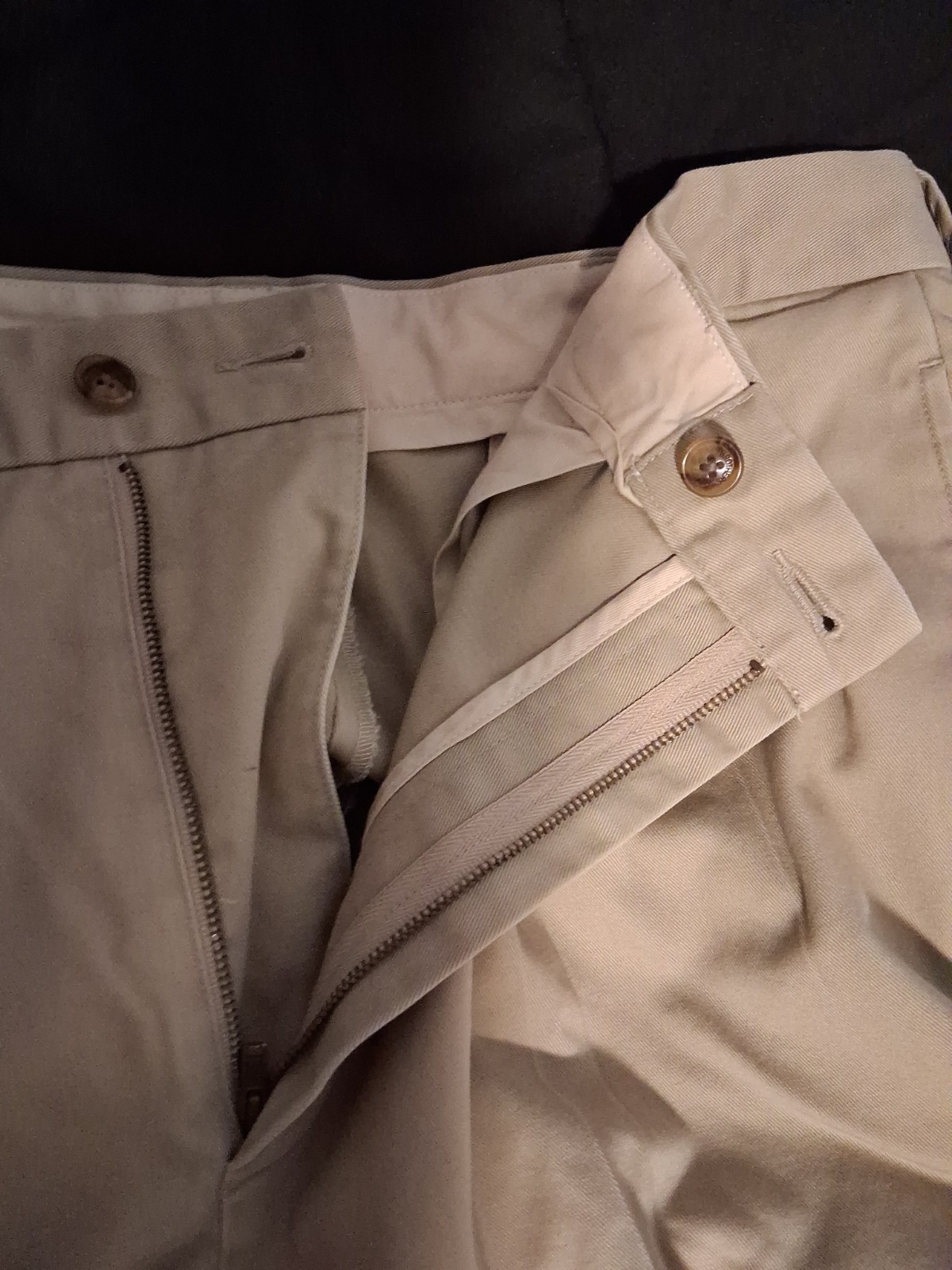 Brooks Brothers Elliot Advantage Chino Men Pleated Cotton Khaki Pants W35 L32