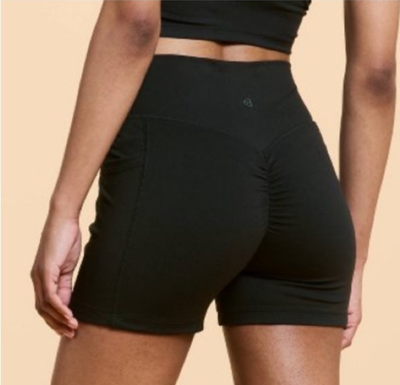NWT~ Blogilates sz XL Cool Blue Crisscross Scrunch Bike Shorts Ruched Booty 1785
