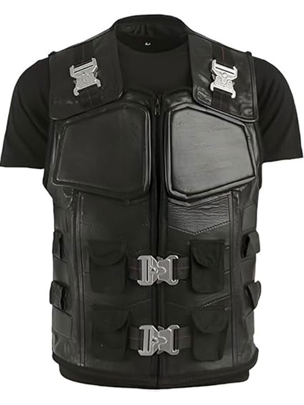 Blade Wesley Snipes Tactical Black Leather Costume Vest for Men and Women