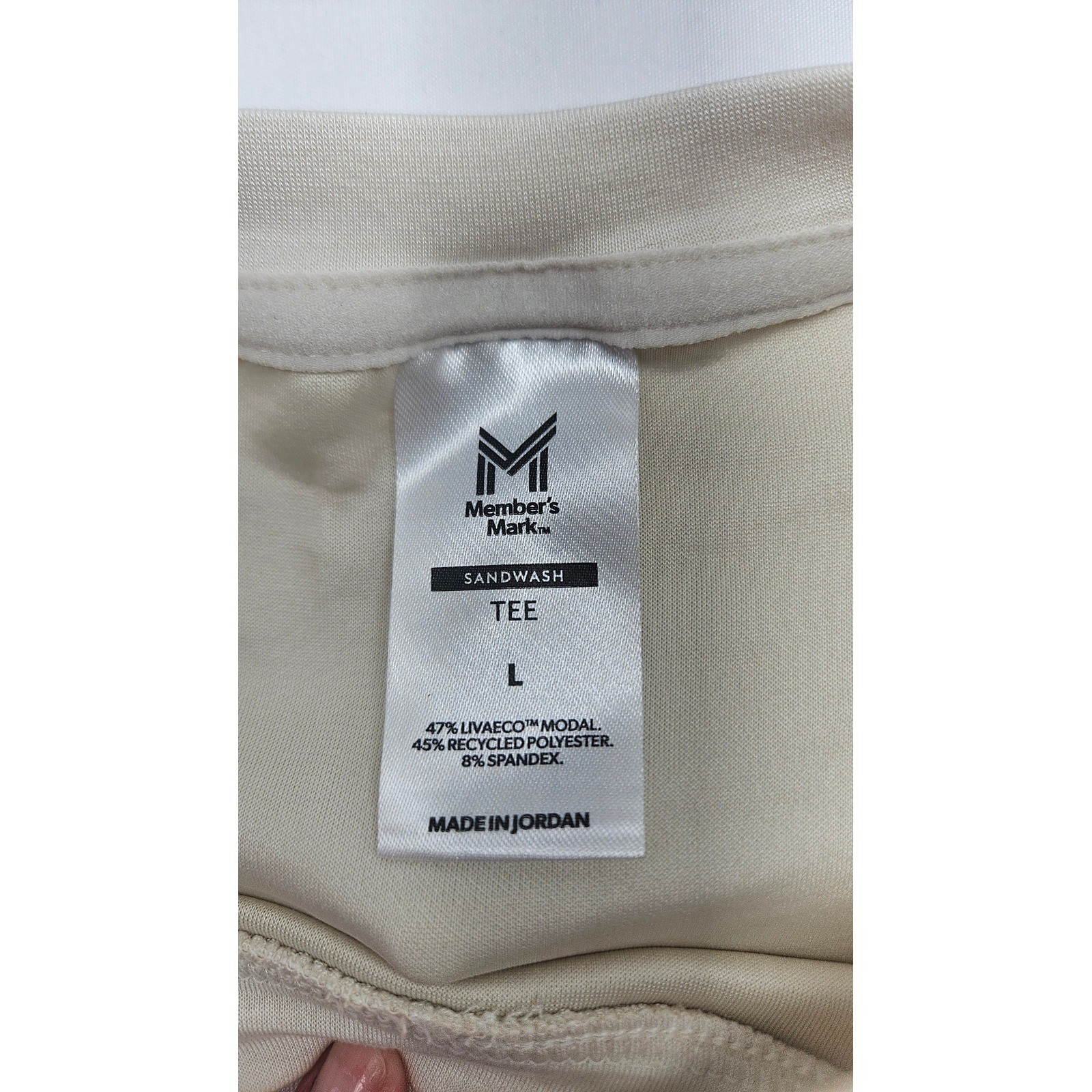 Members Mark Sandwash Lounge Set Tee Shorts Wide Leg Pants Cream 3 Piece L XL