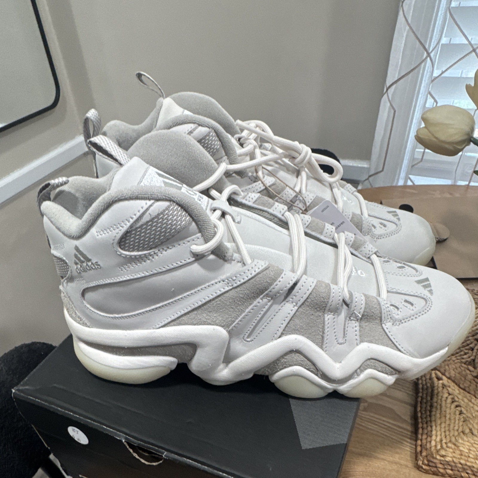 adidas Crazy 8 “Off White Sesame” Men’s High Top Lace-Up Suede Sneakers IE7230