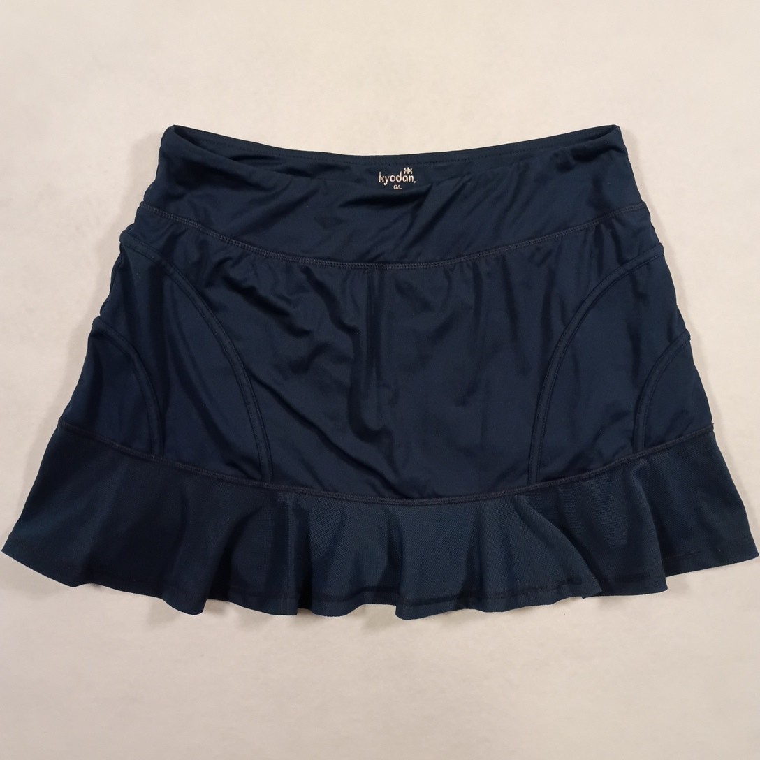 Kyodan Women’s G/L Skorts Navy Blue Skirt Ruffle Tennis Golf Pickleball