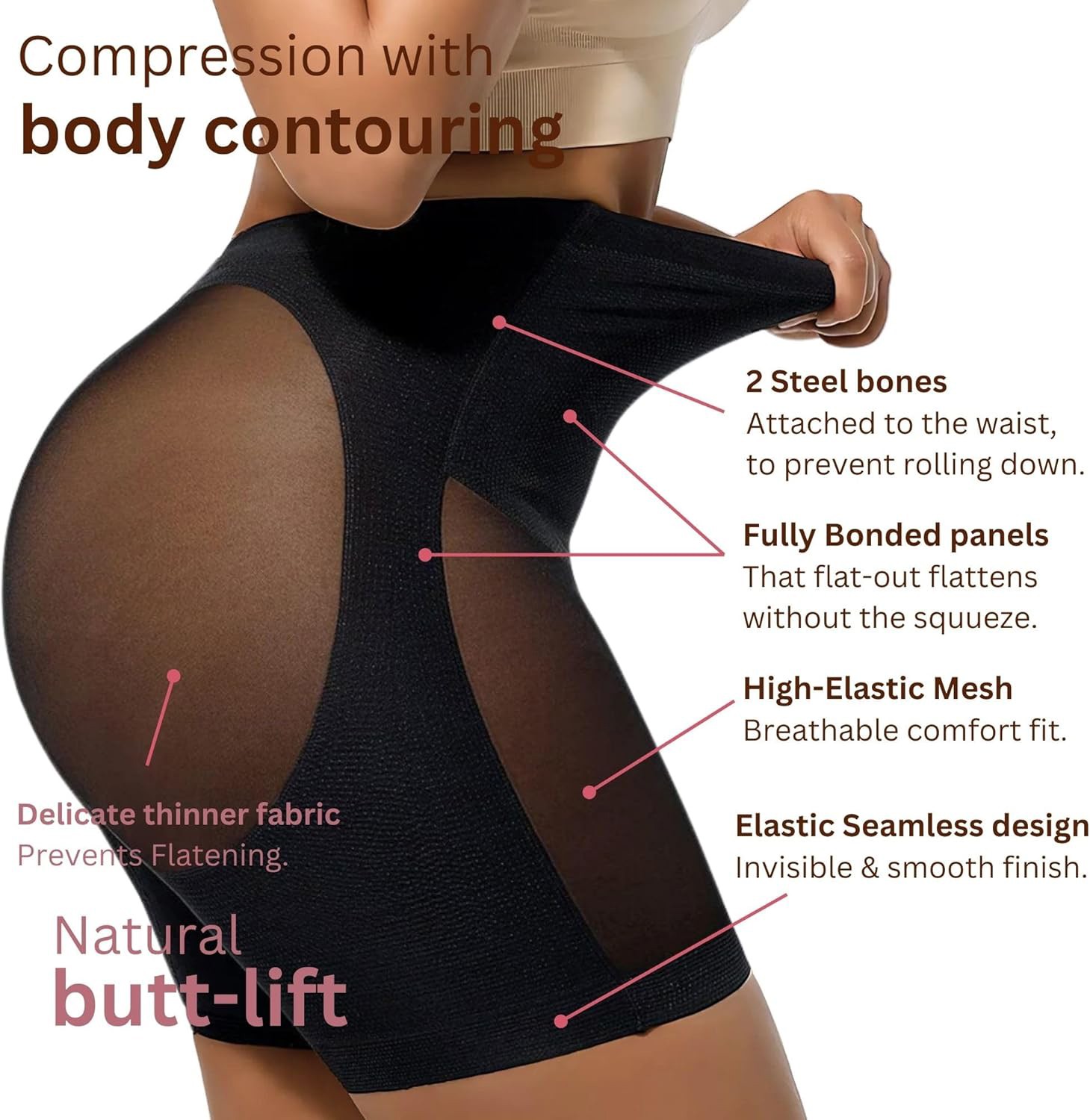Womens Butt Lifter Low Back Shorts Tummy Control Body Shaper Panties Underwear