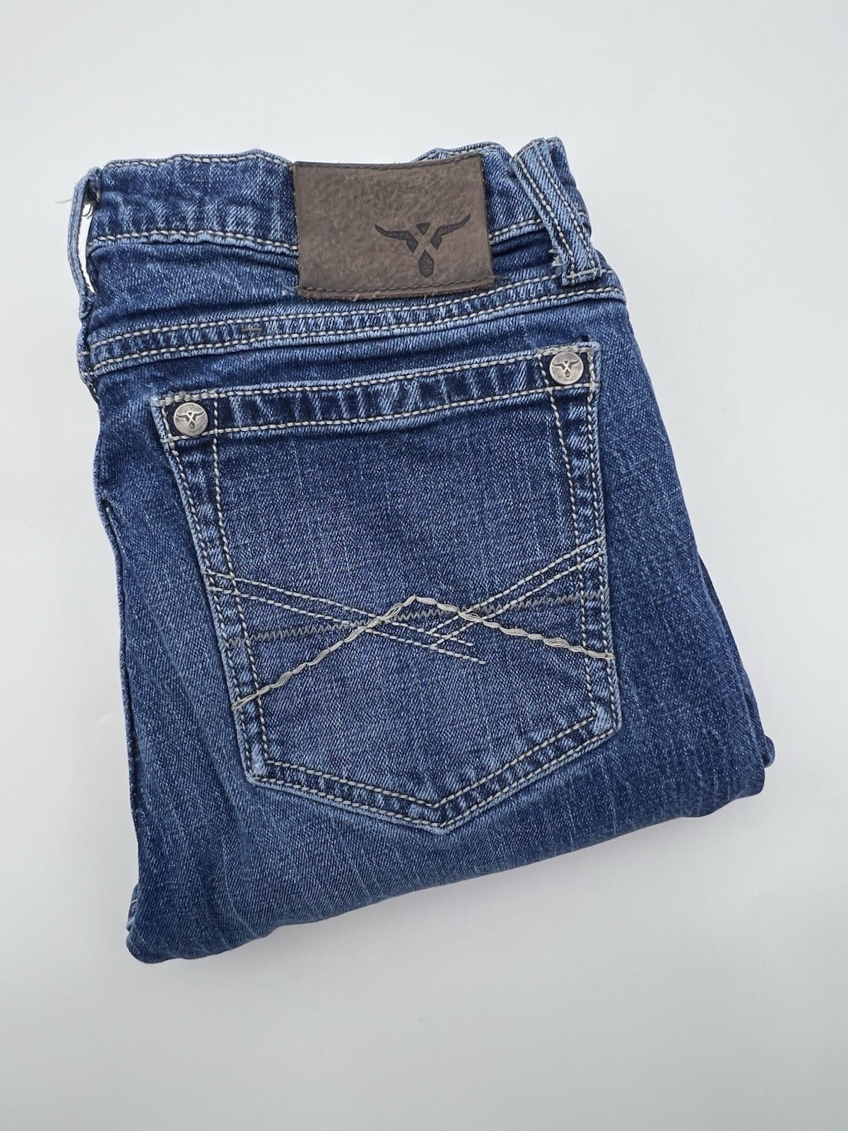 Wrangler 20X Jeans Men’s Size 30×29 Straight Style 44 Whiskered Med Wash Blue