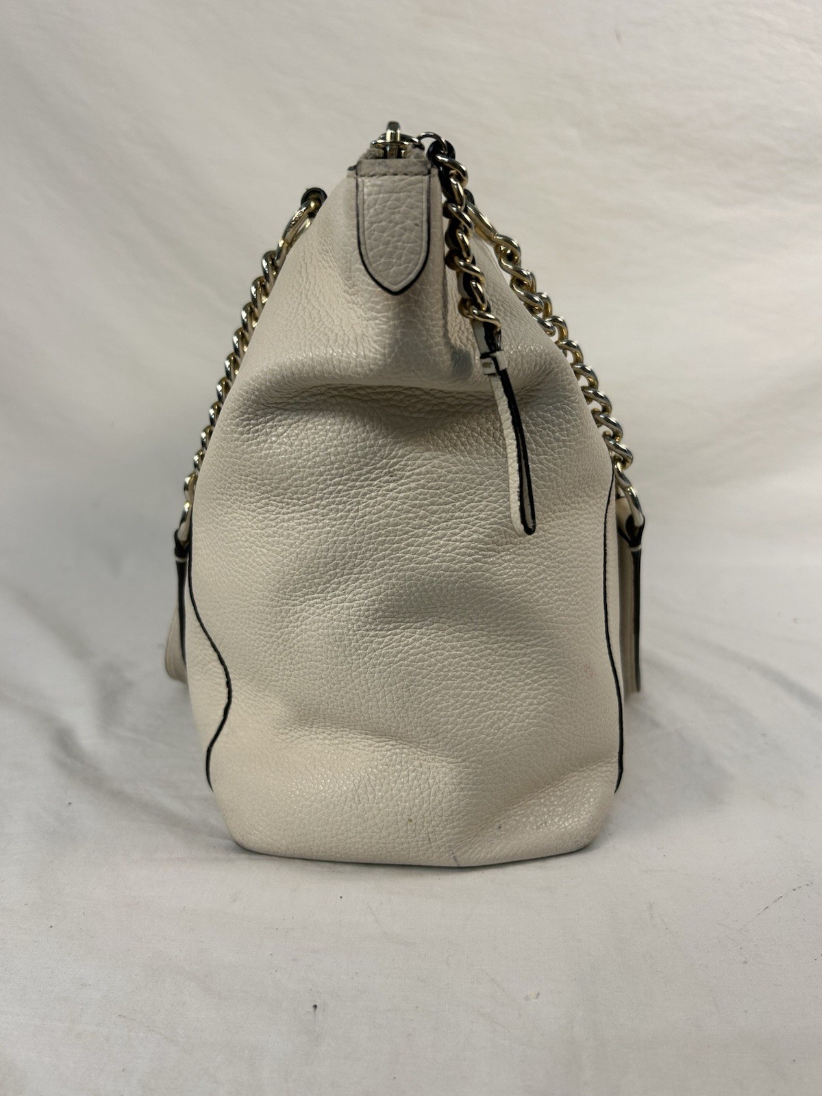 Coach F29007 Ava Chain Tote In Ivory Crossgrain Leather
