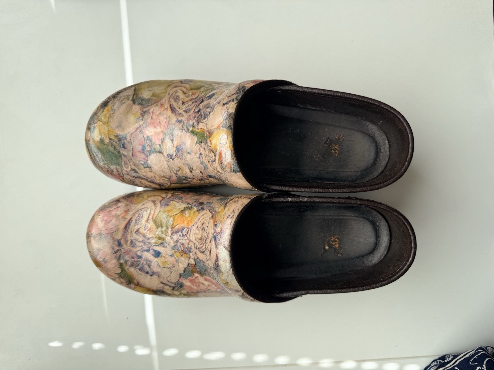 Dansko Professional Floral Leather Clogs Slip-On Slip Resistant EU 40 US 9.5
