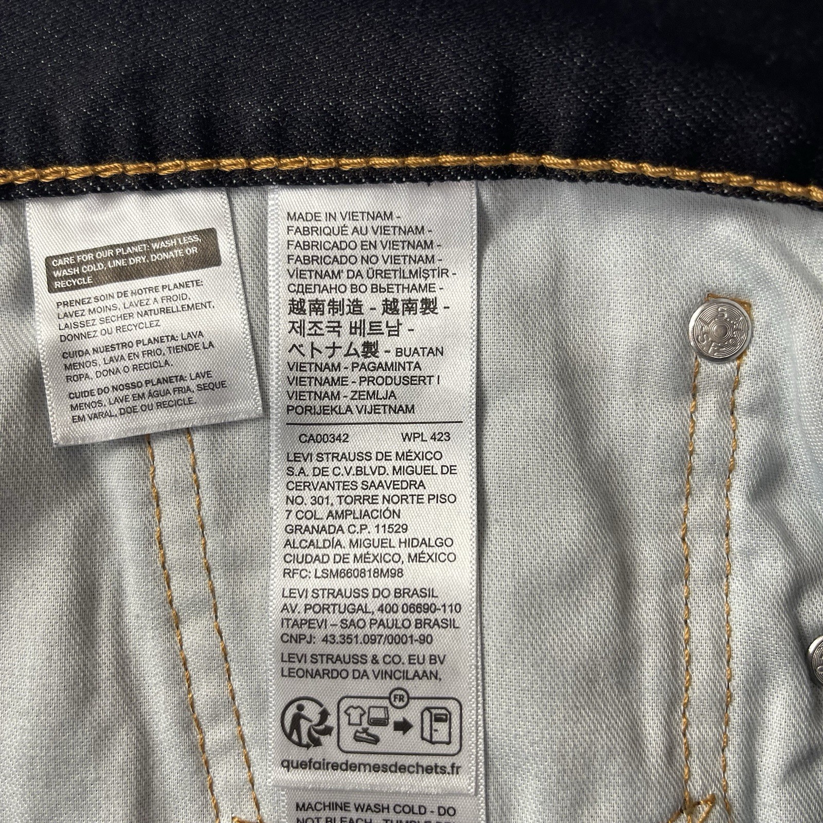 Levis 513 Jeans Mens 34×32 Black Blue Slim Straight Dark Wash Preppy Grunge NEW