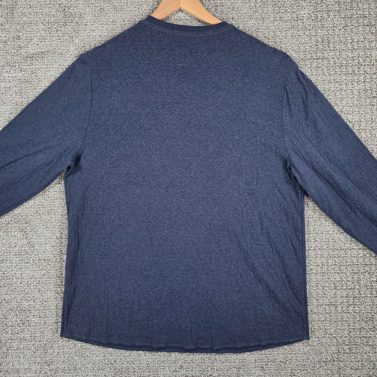 Marine Layer Pacific Stretch Henley Mens XL Blue Long Sleeve Shirt Pullover