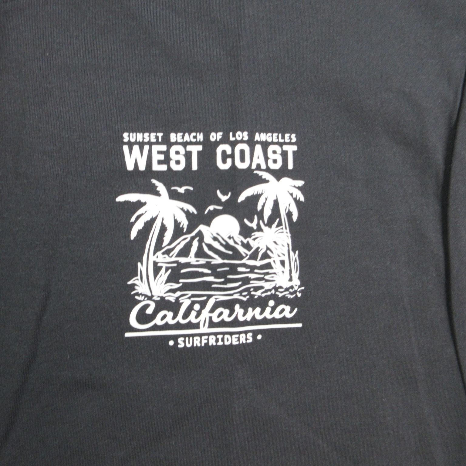 West Coast California Shirt Mens M Black Short Sleeve Beach Graphic Tee NWOT