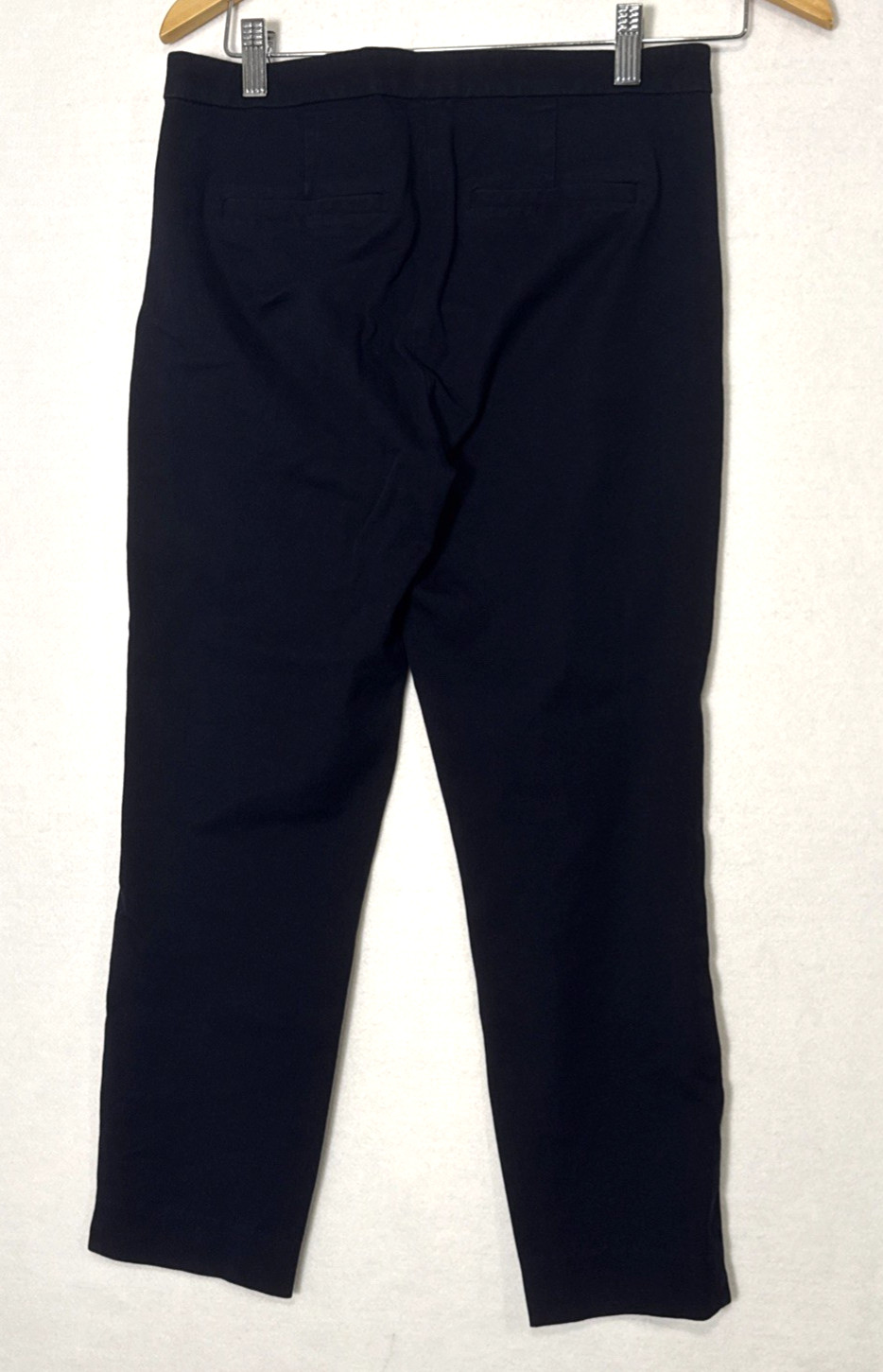J Crew Black Martie Style Pants Sz 4 Flat Front Side-Zipper Closure Minimalist