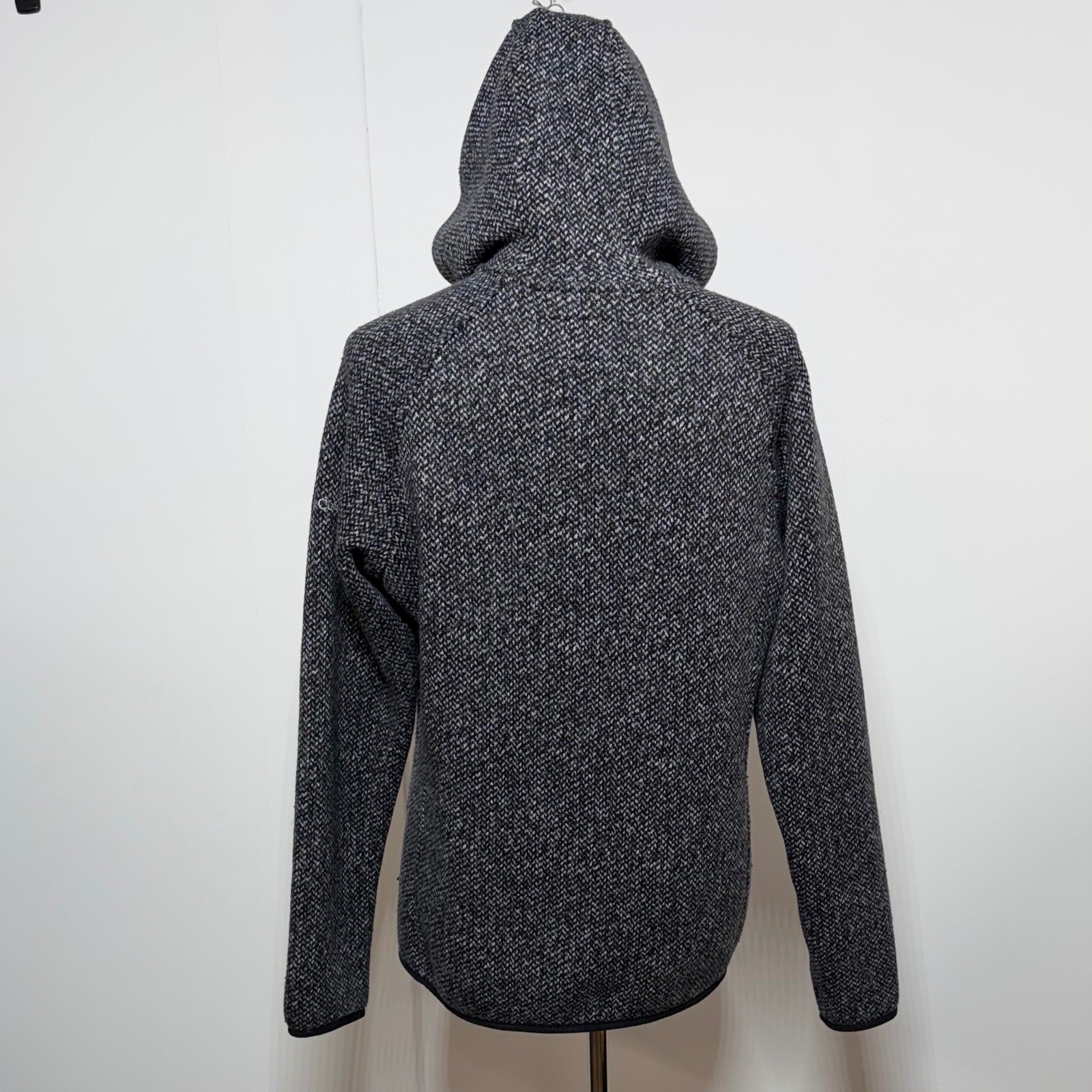 Columbia Jacket Womens XL Black Gray Chillin Fleece Lined Full Zip Hooded