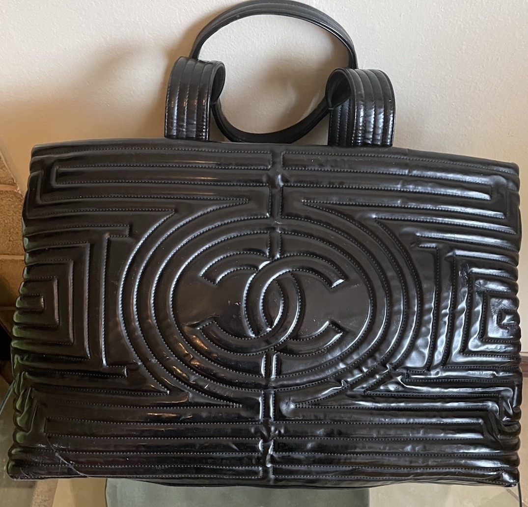 Chanel Grand Coco Ming Paris-Shanghai Shopping Tote 2010 Rare 18X11.5” Black