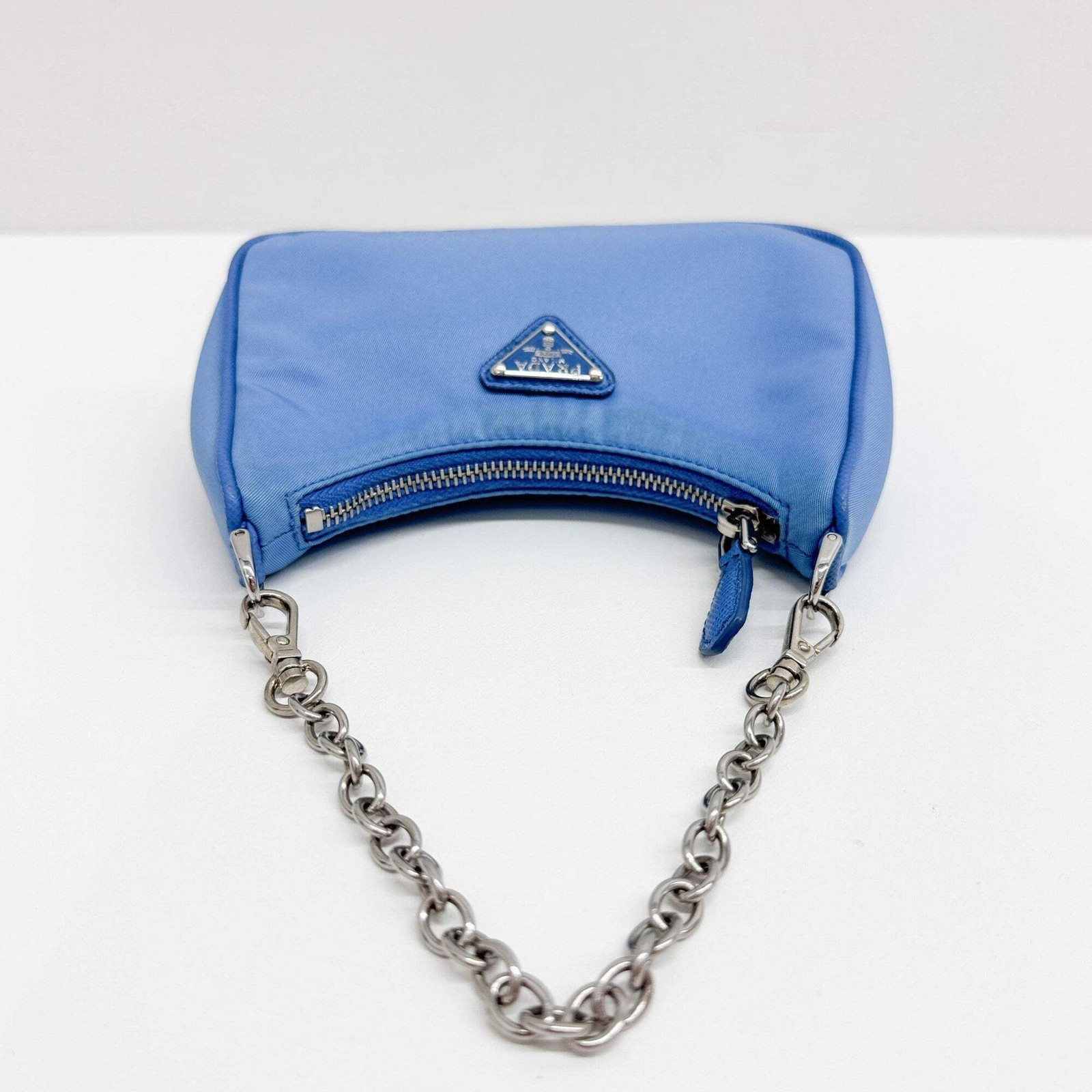 PRADA Mini Re-Edition 2005 Re-Nylon Blue Nylon Hand Bag