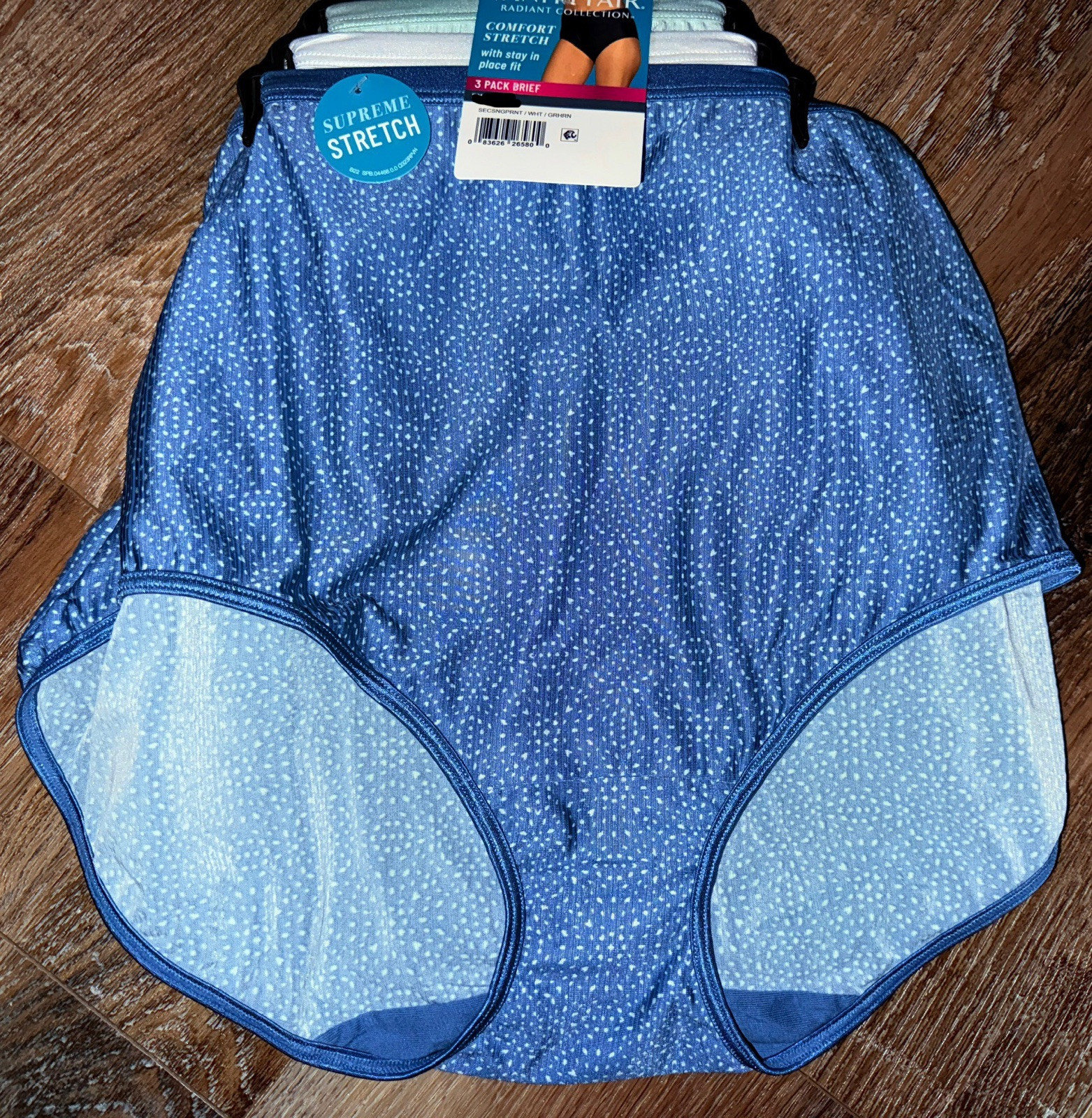 Vanity Fair Radiant ~ Womens Brief Underwear Panties 3-Pair Nylon (AB) ~ M/6