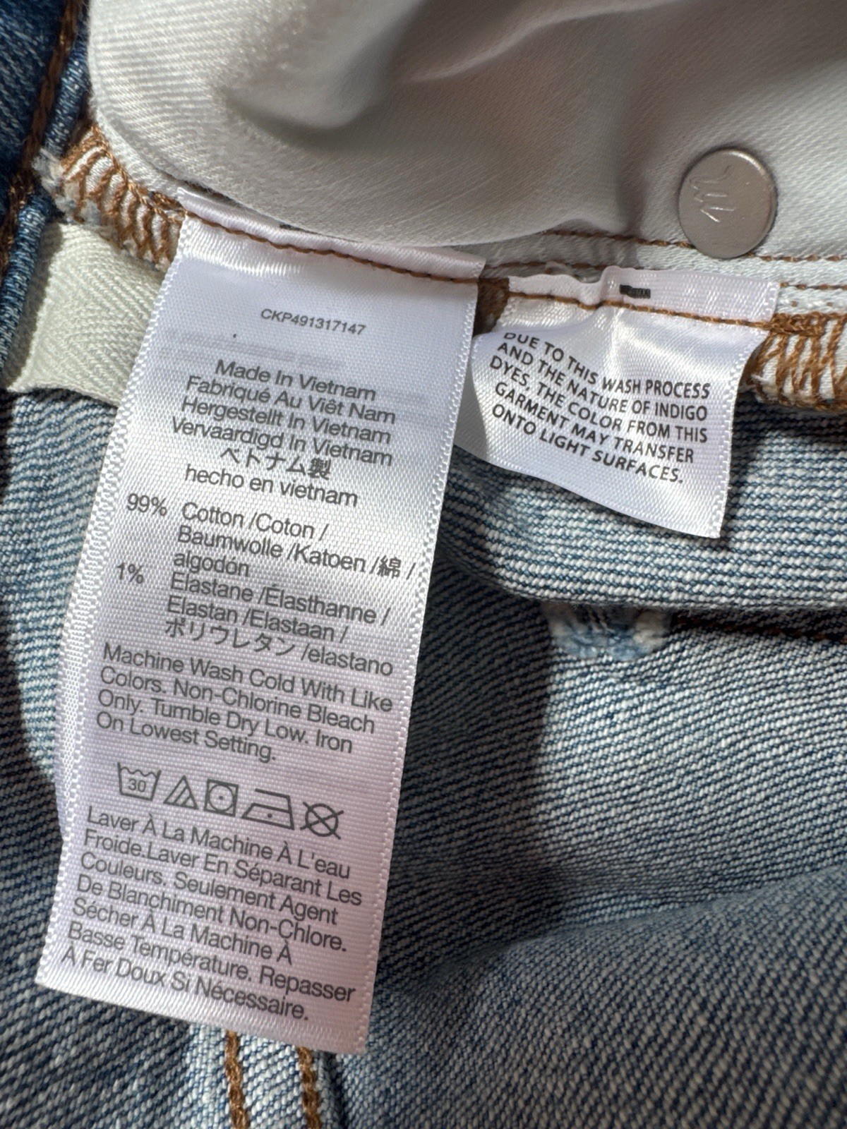 MADEWELL The ’90s Straight Jeans Light Wash Denim Fair Trade Certified Size 30