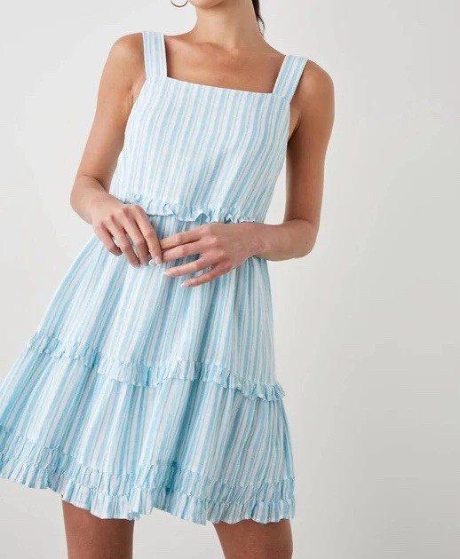 RAILS Women’s Luxe Linen Sandy Dress In Laguna Stripe-Size Small