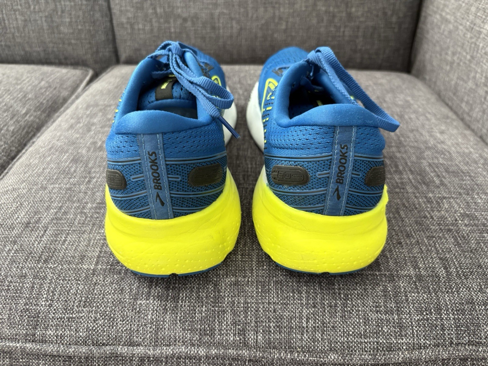 Brooks Glycerin Sneakers Sz 10.5 Medium Electric Blue Shock Yellow Mens Shoes