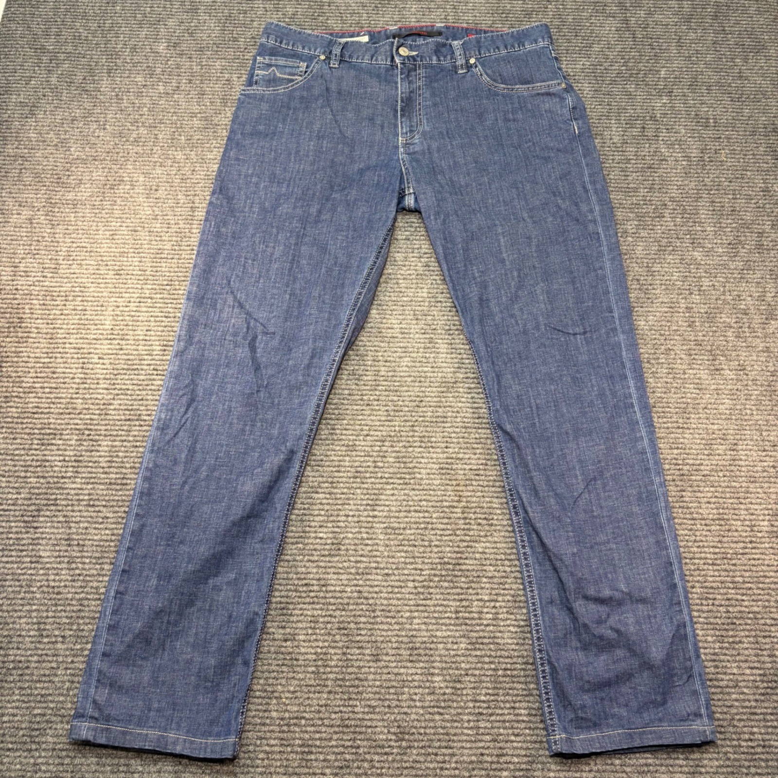 Alberto Stone Modern Fit Luxury T400 Light Denim Jeans Mens 34×34(31) Straight