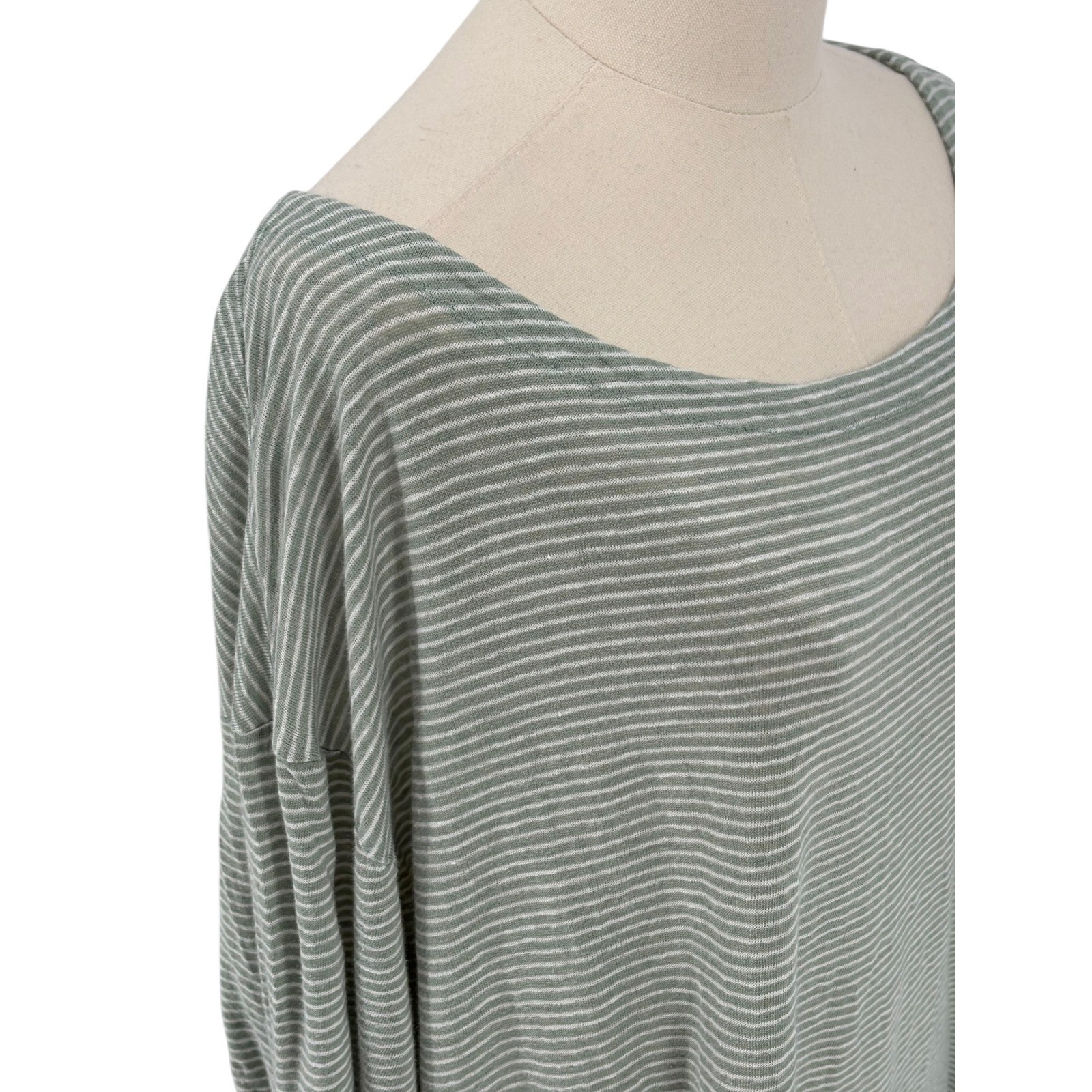 Adrienne Vittadini Linen Blend Stripe Dolman Sleeve Top 3X