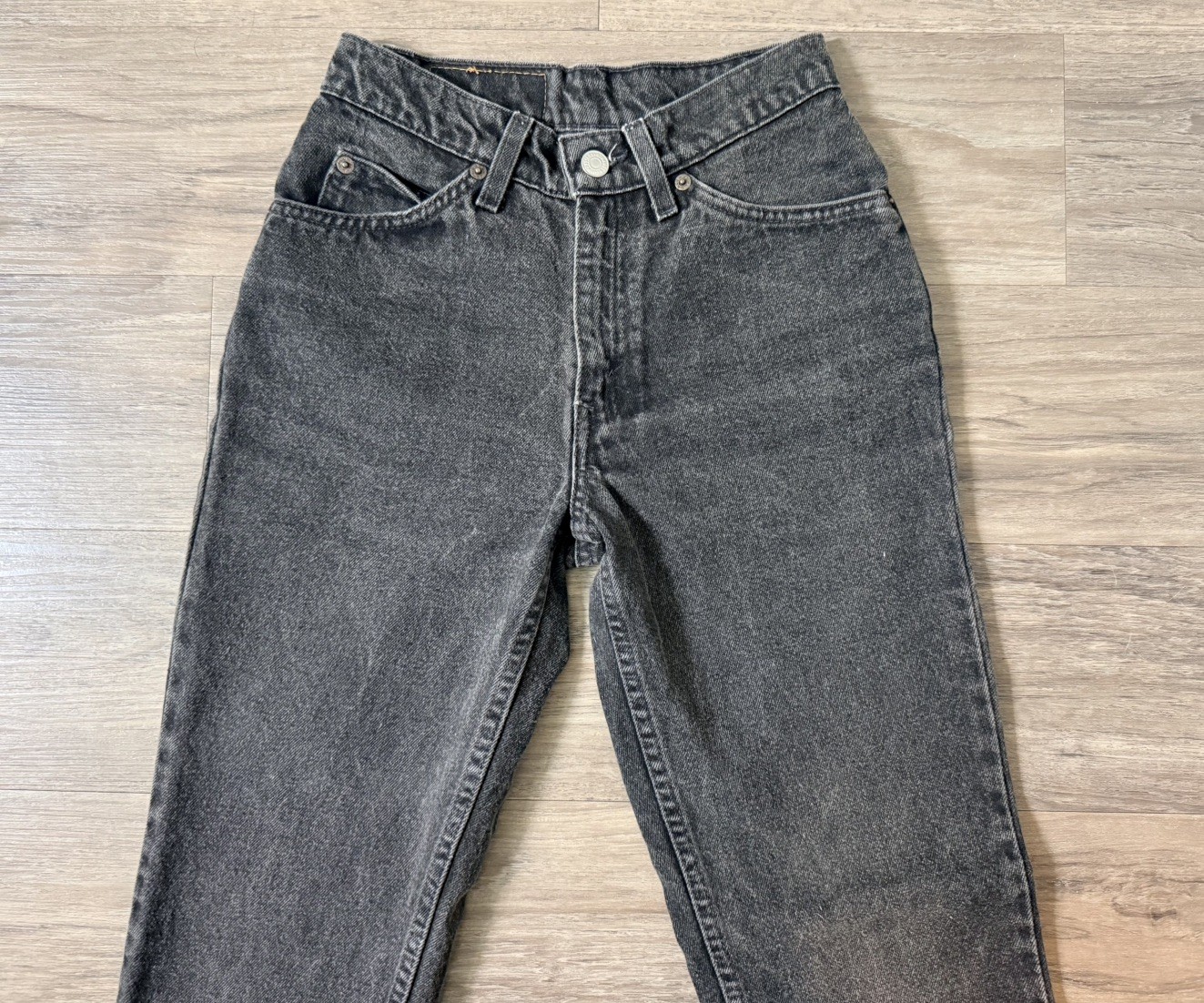 Vintage Levis 912 Orange tab Jeans Juniors 1 Black High Rise Slim Tapered Denim
