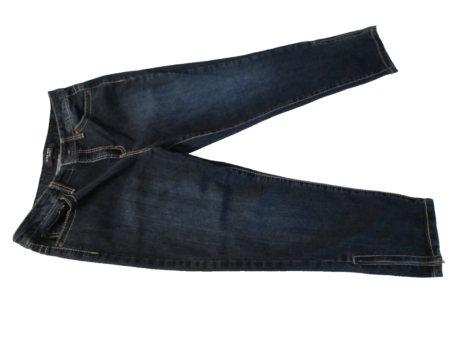 Nine West Date Night Capri Jeans Size 12 Ankle Zip Mid Rise W-33 R-10 L-23 1/2
