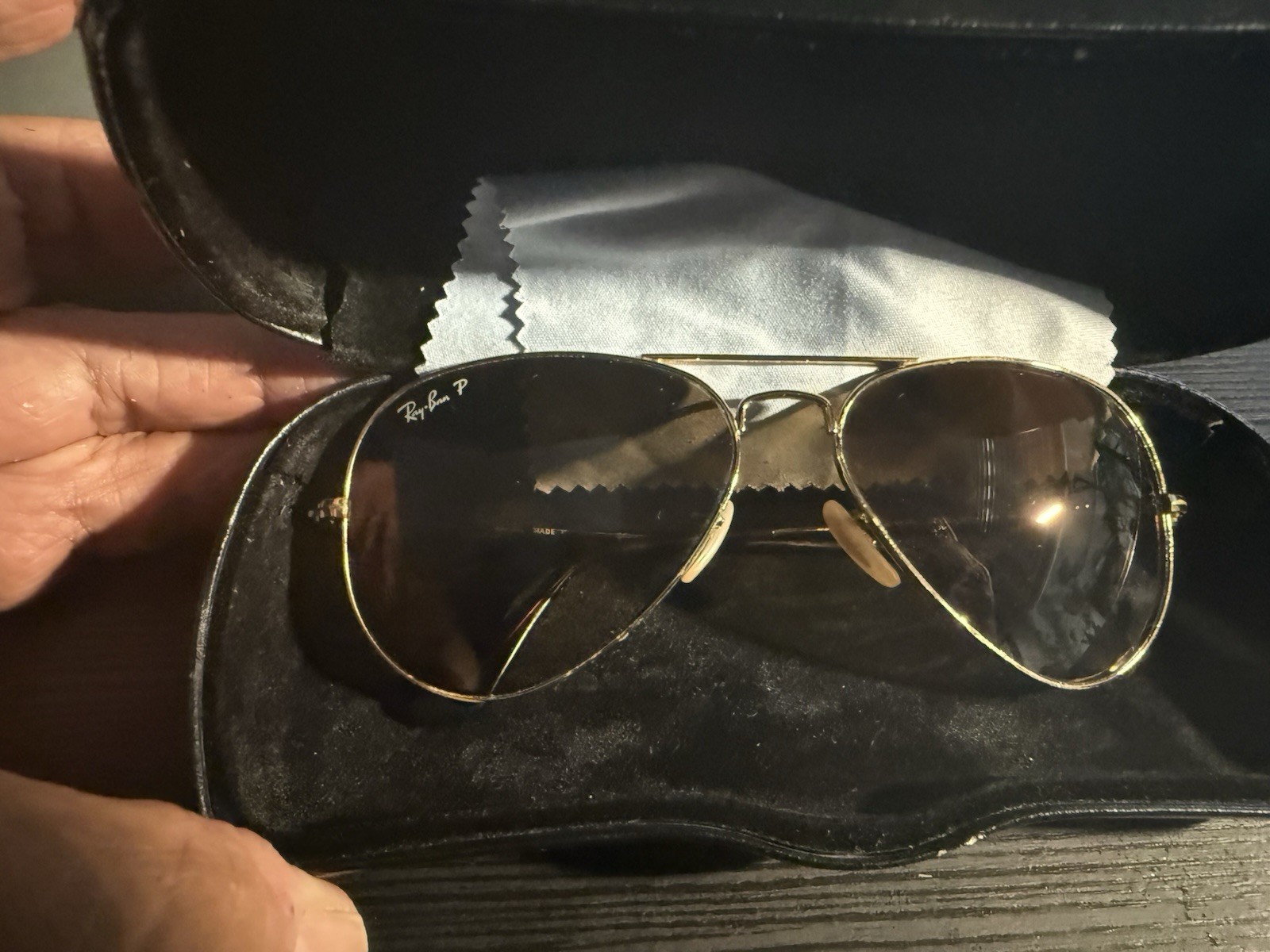 Ray-Ban Aviator Sunglasses Gold Metal Frame Brown Tinted Glass Lenses Classic