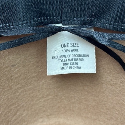 100% Wool Fedora Hat Tan Brown Wide Brim Black Band One Size Boho Western
