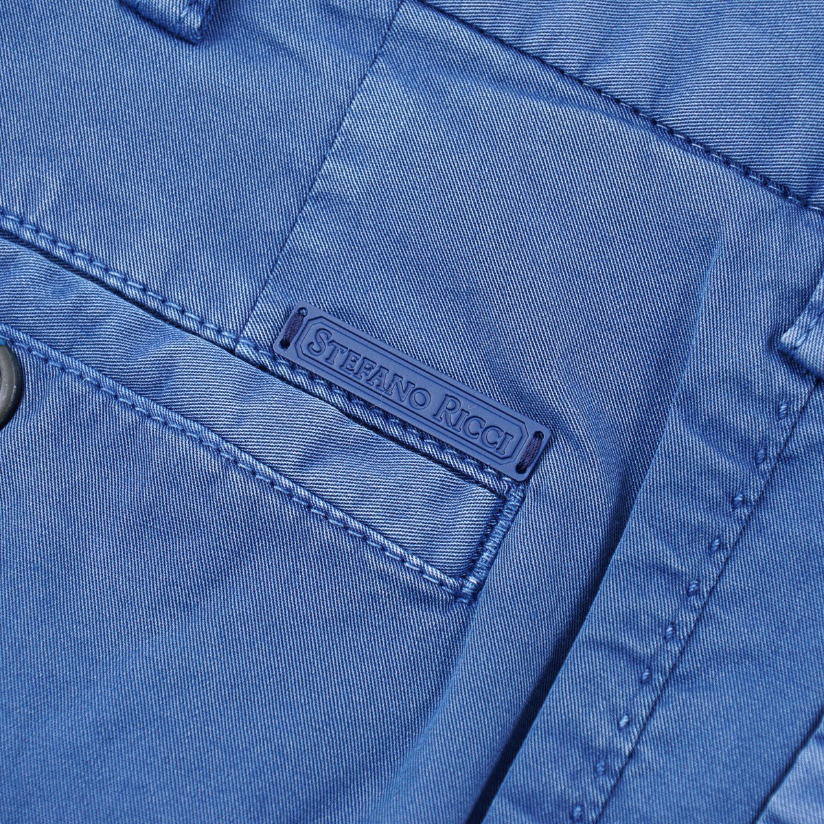 Stefano Ricci Regular-Fit Mid Blue Stretch Cotton Chino Pants 34 (Eu 50) NWT