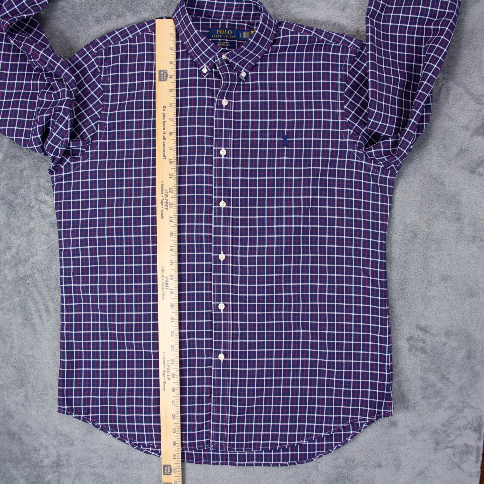 Polo Ralph Lauren Mens L Classic Fit Performance Nylon Poly Shirt Blue