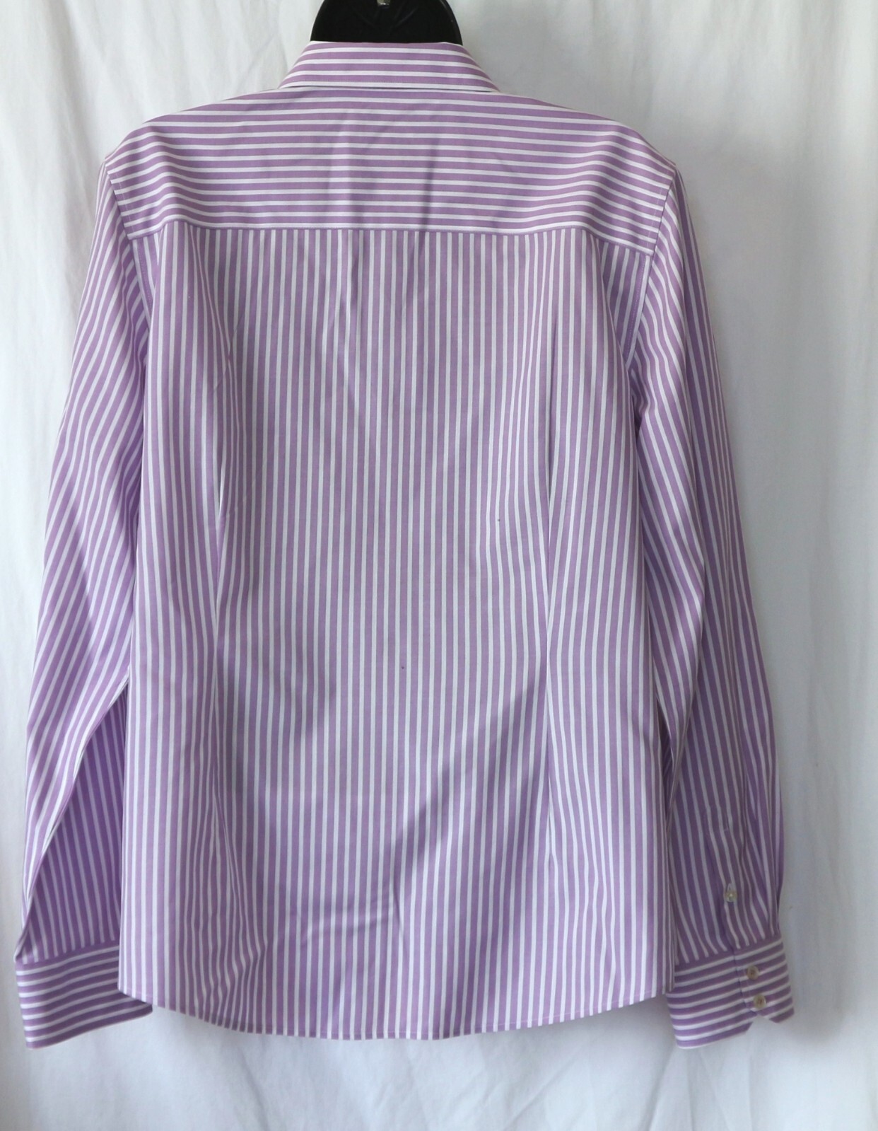 TALBOTS Lavender Striped No Iron Blouse 44 In Chest 26.5 In Long Sz 14 EXC