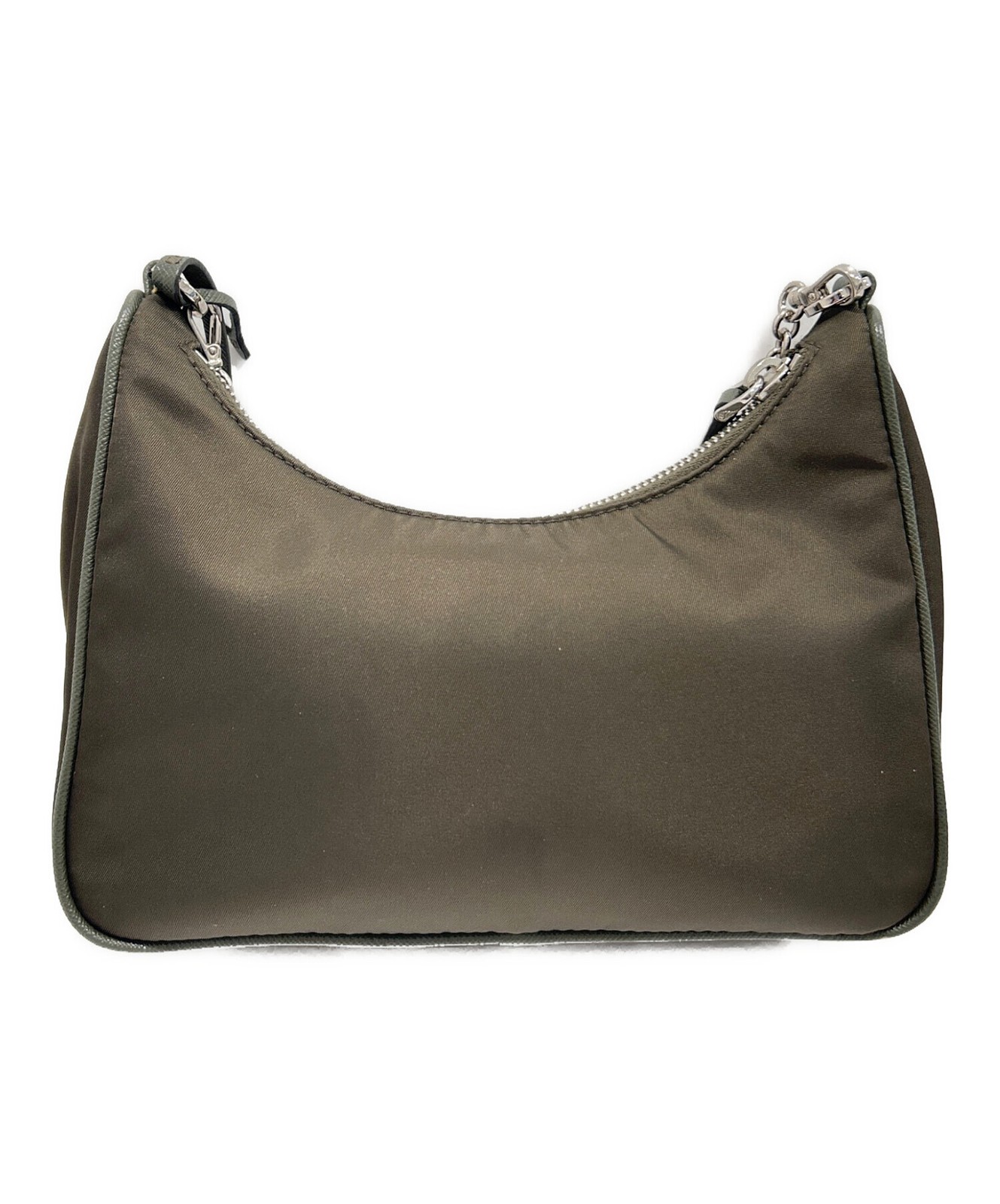 PRADA Re-Edition 2005 2WAY Shoulder Bag Olive Nylon Leather 1BH204 Women