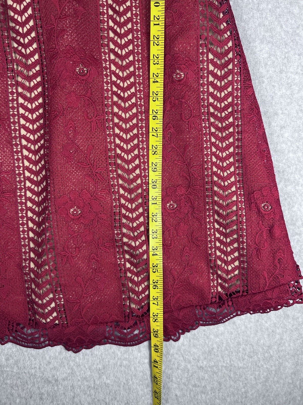 Anthropologie Red Lace Sleeveless A-Line Dress size 4
