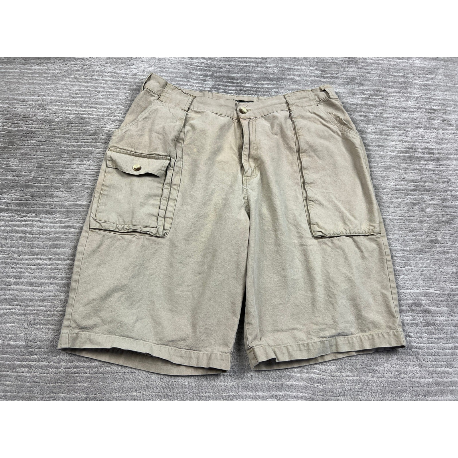 Protest Jeanswear Cargo Shorts Mens 38 Tan Khaki Cotton Canvas Utility Relaxed