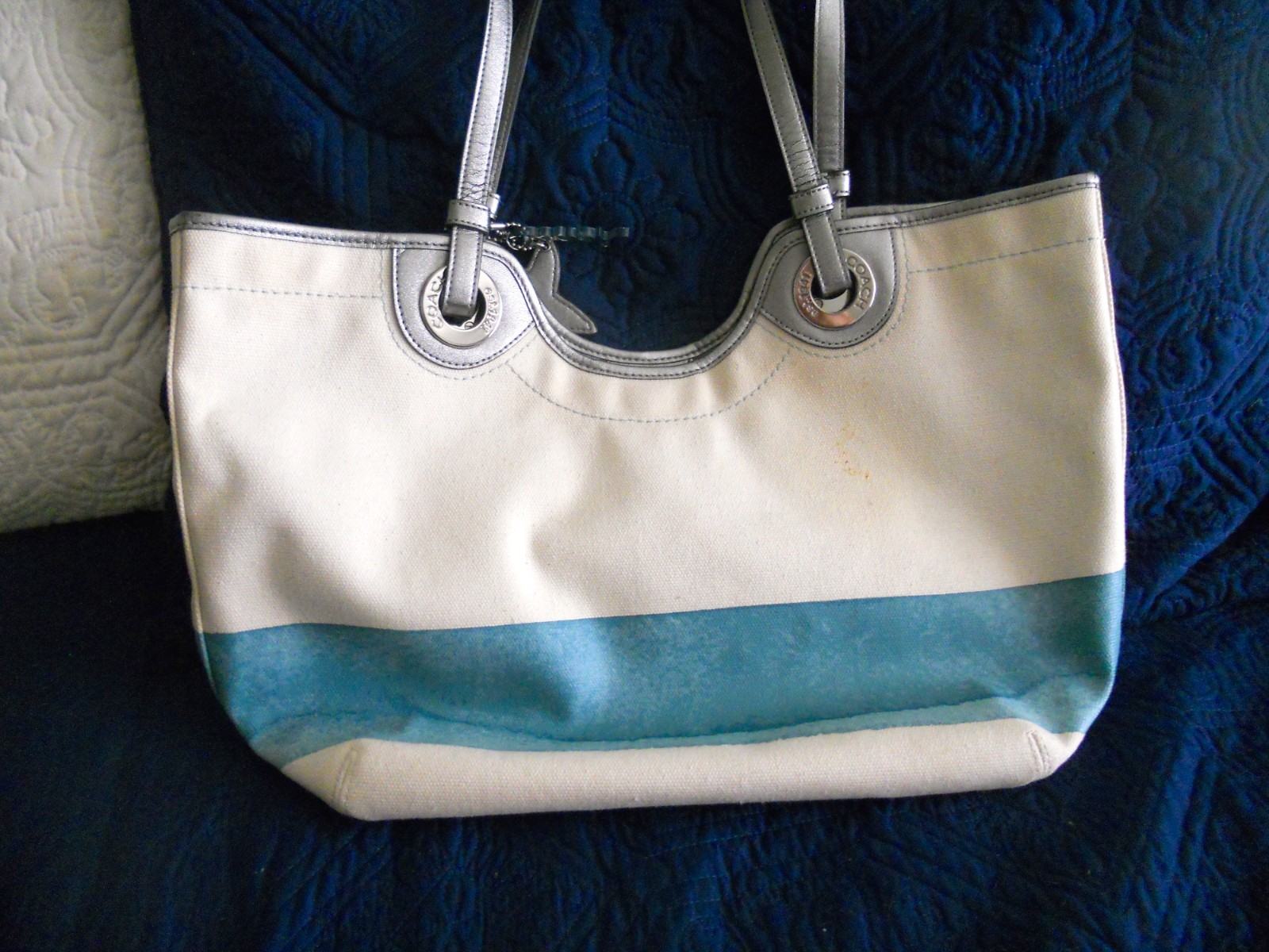 Vintage Coach Starfish Beach Tote Purse Canvas Excellent Condition
