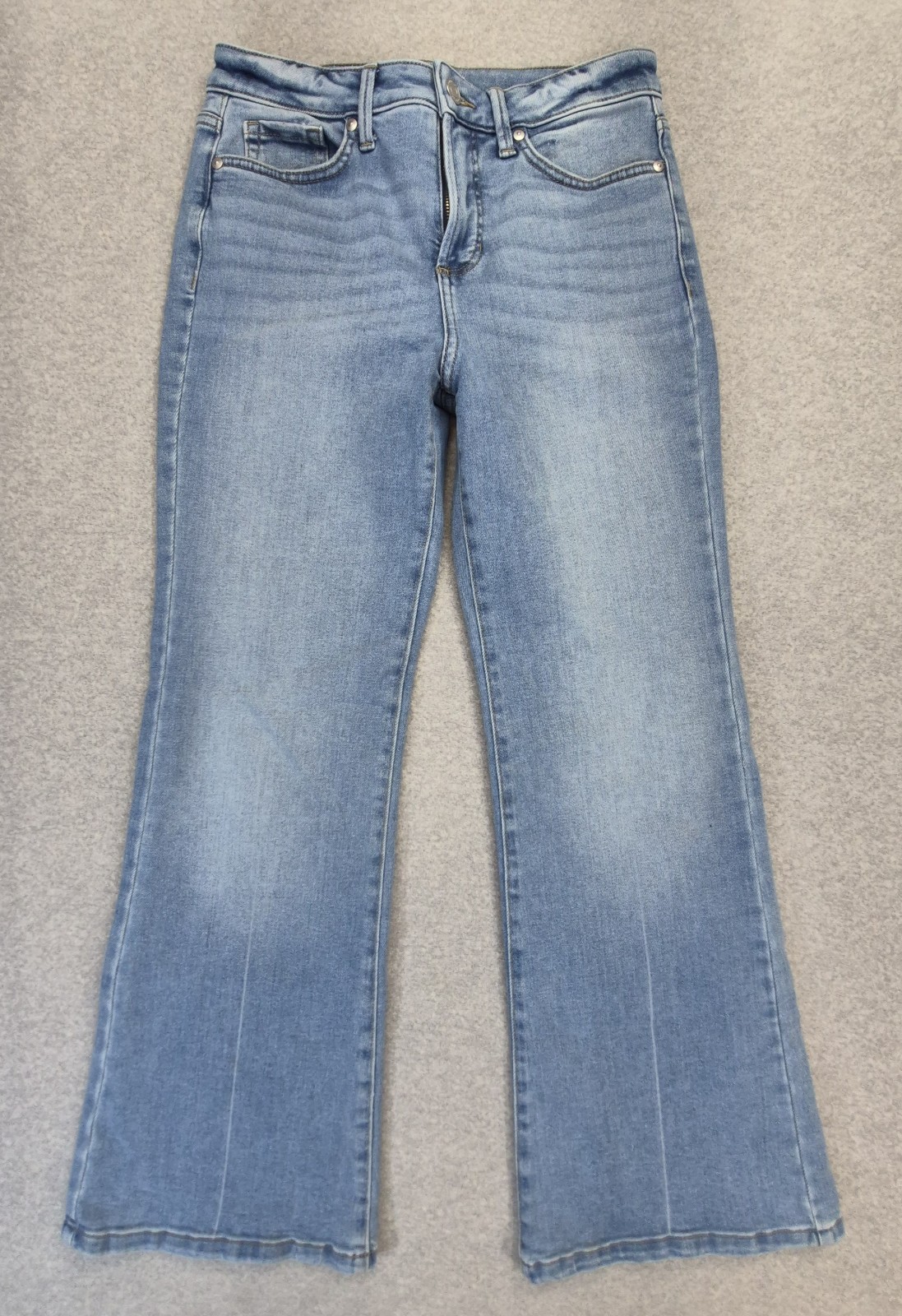 LC Lauren Conrad Women’s 6P High Rise Flare Jeans Light Wash Front Seam Stretch